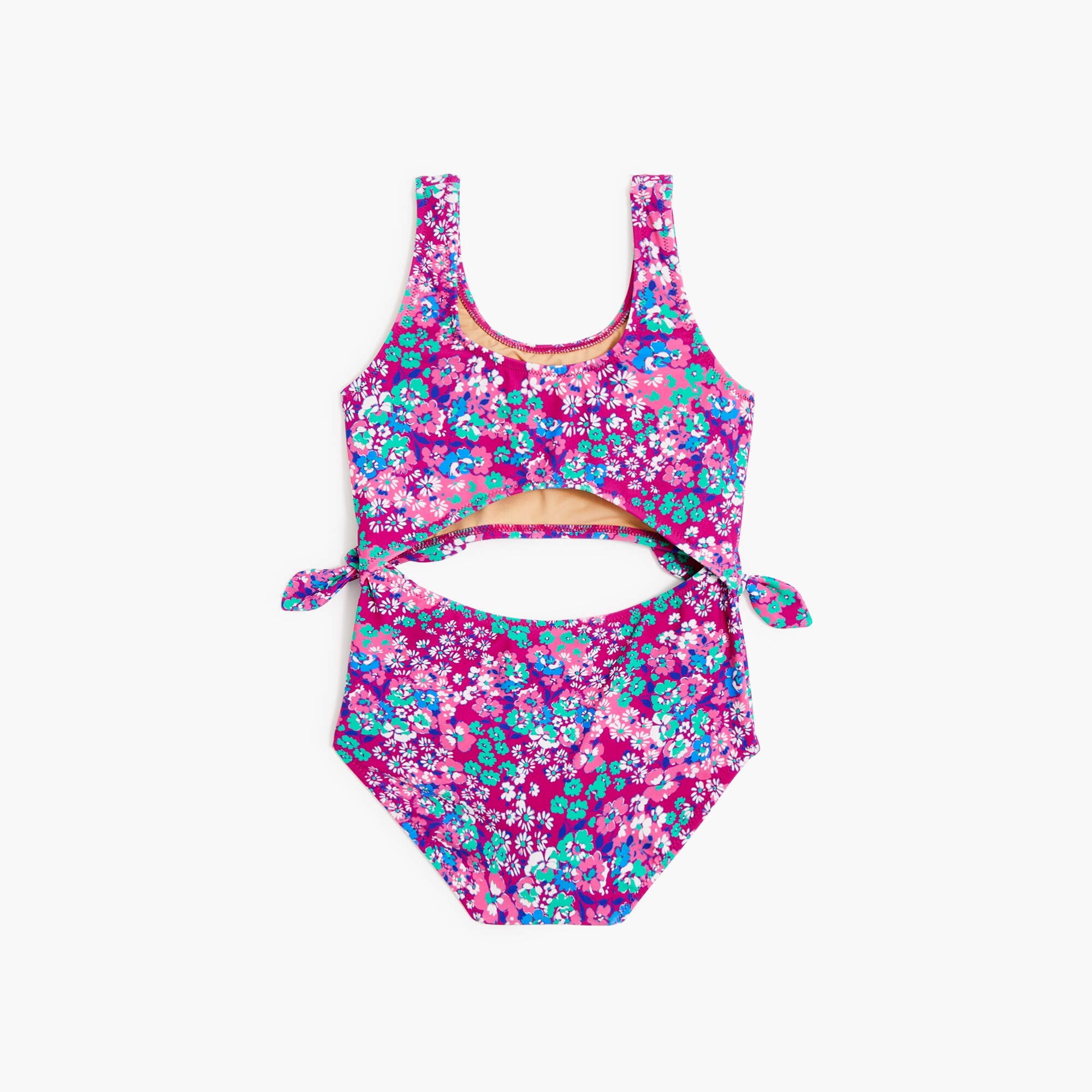 Girls' cutout one-piece swimsuit