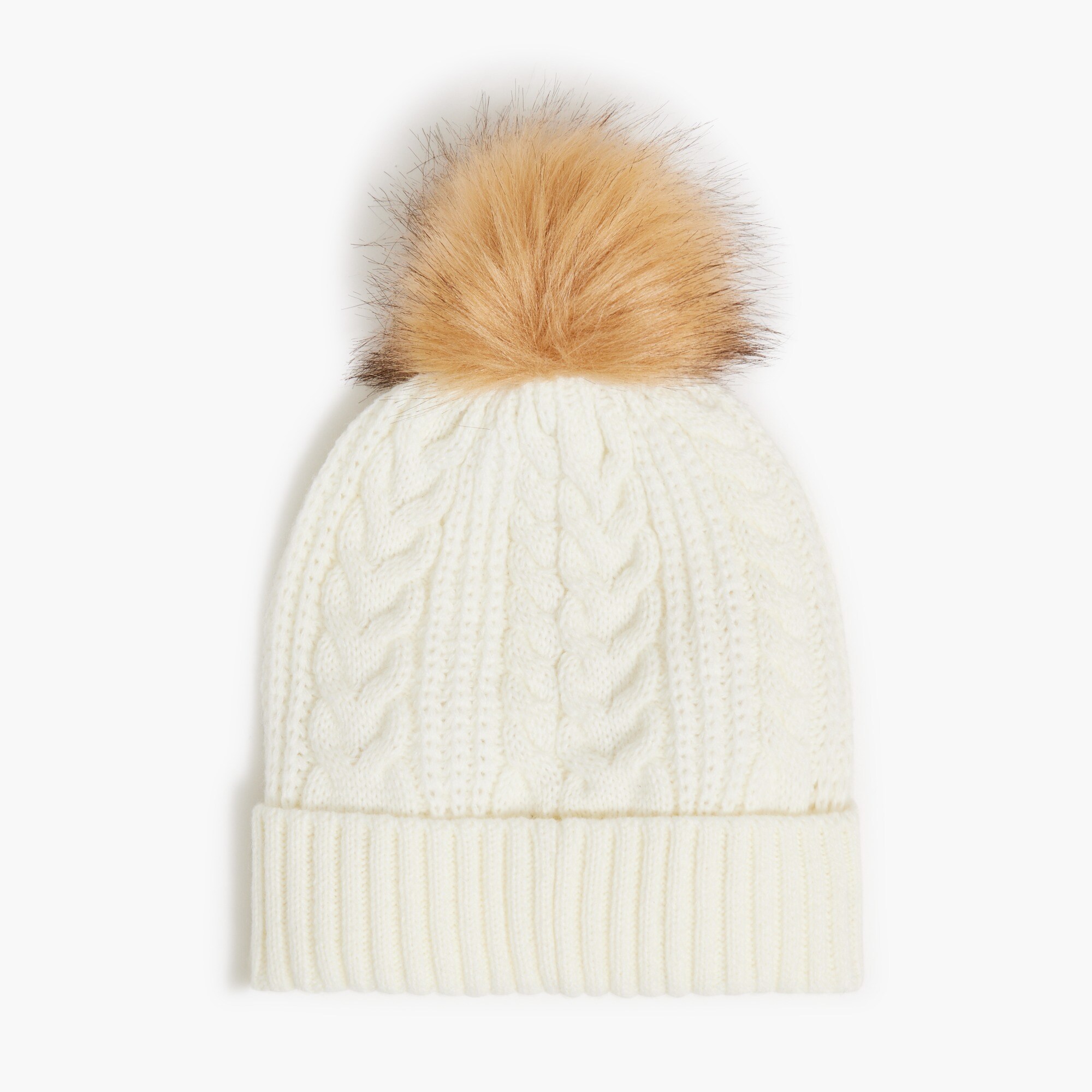 Cable pom beanie