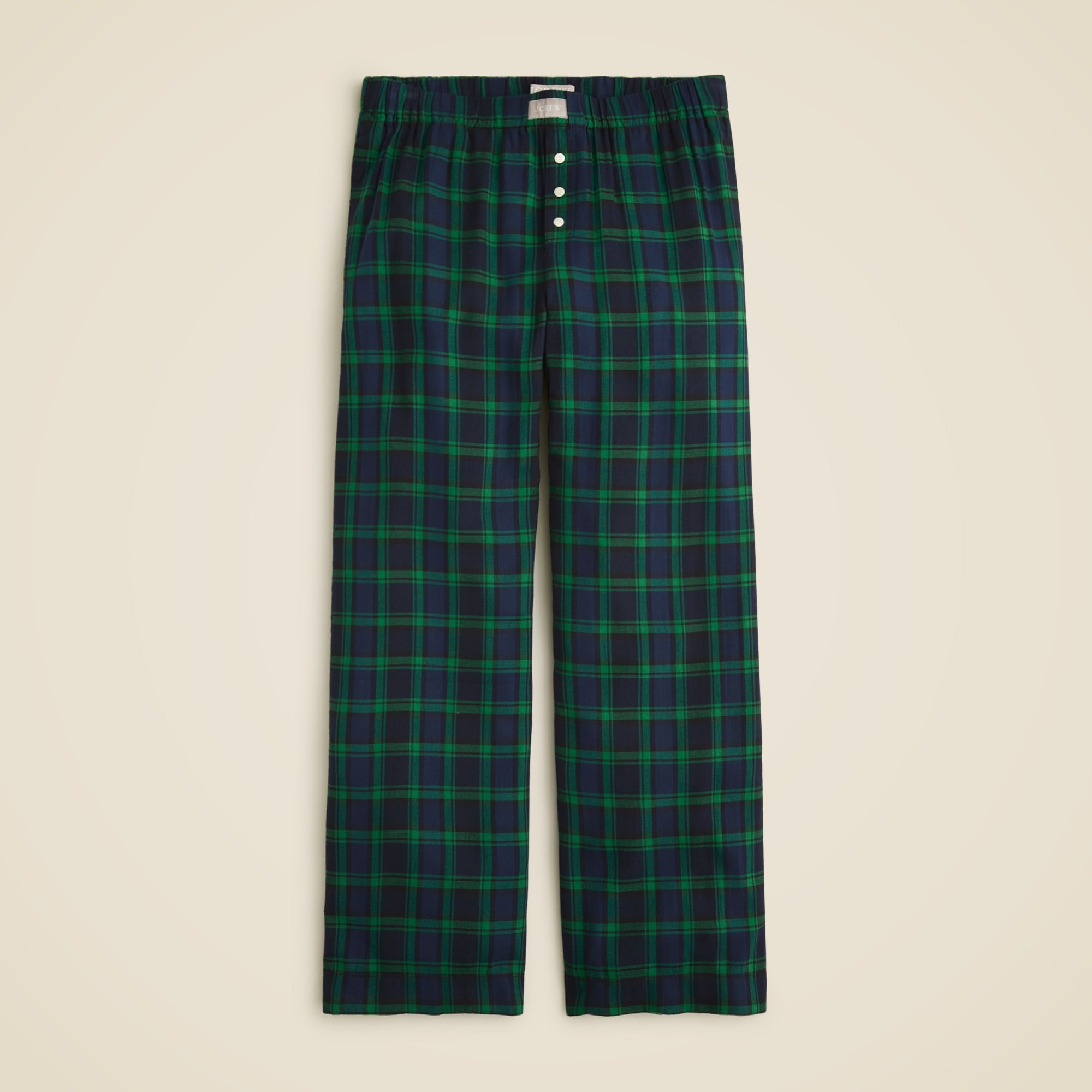 J.Crew: Flannel Pajama Pant In Black Watch Tartan For Women