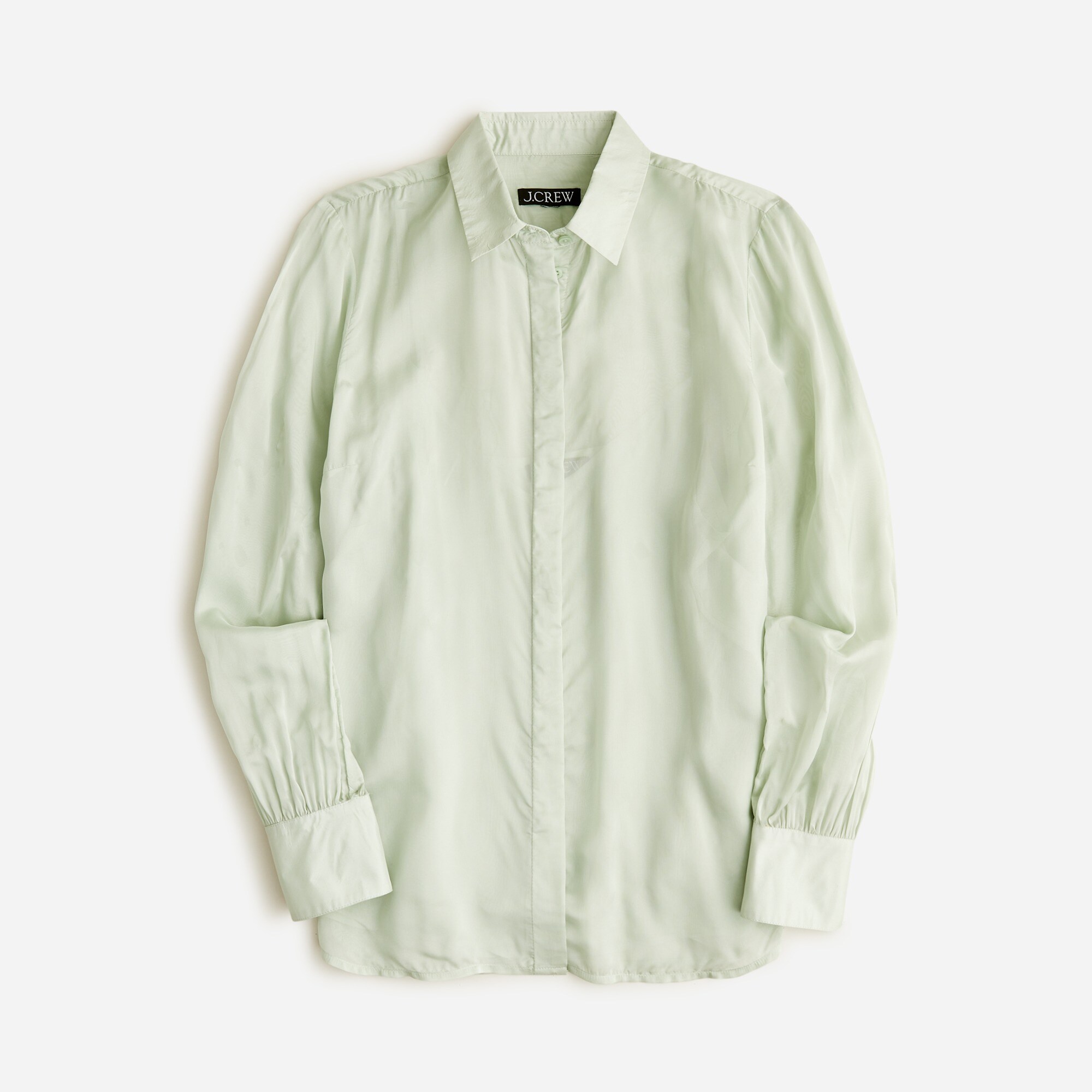 Button-up shirt in sheer organza