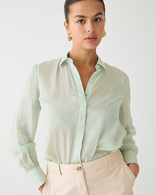 womens Button-up shirt in sheer organza