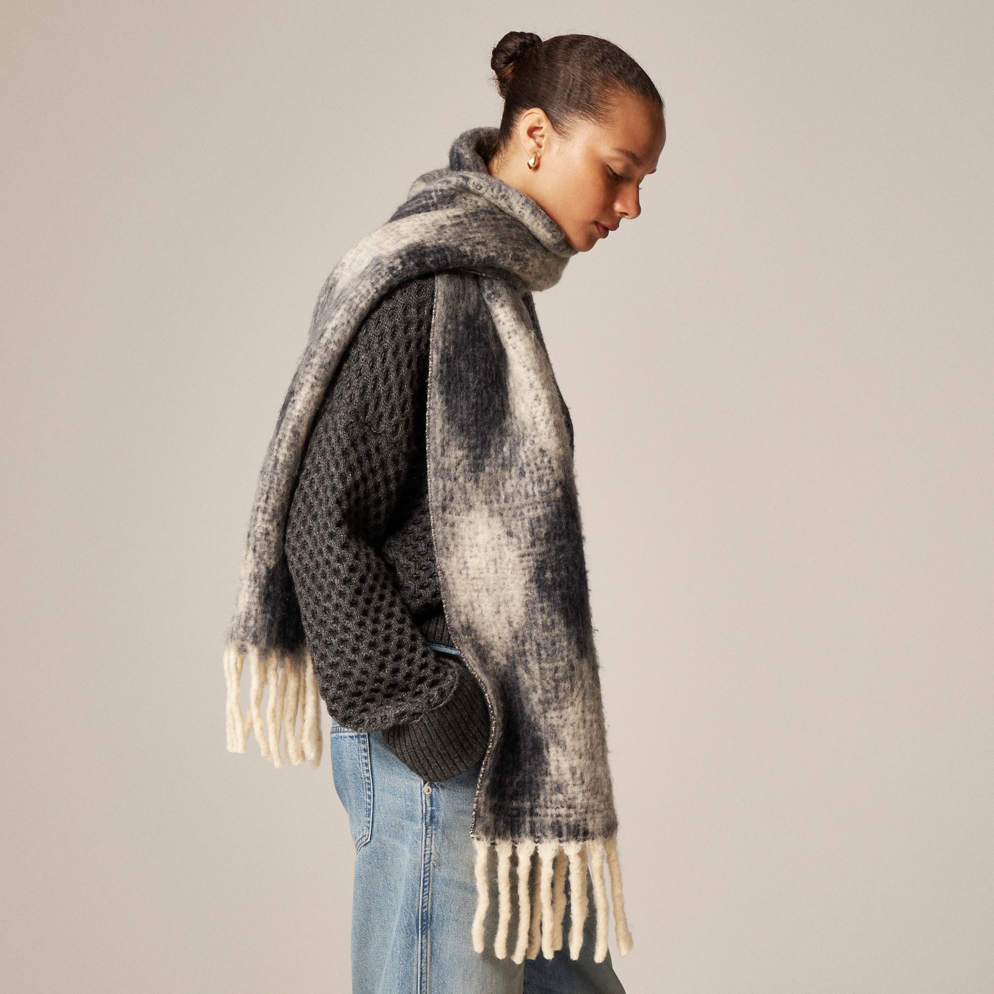 Brushed Woven Scarf In Stripe For Women | J.Crew