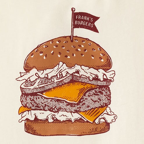 &quot;Frank's burgers&quot; graphic tee IVORY factory: &quot;frank's burgers&quot; graphic tee for men