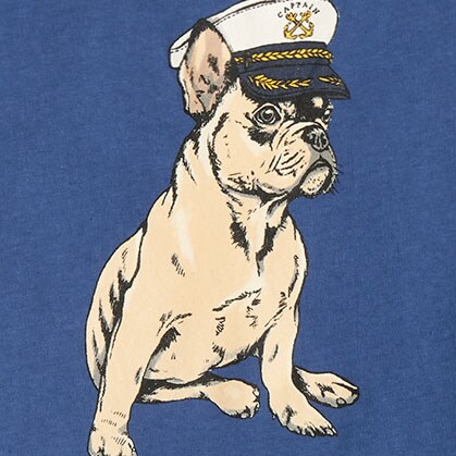 French bulldog graphic tee BALTIC BLUE