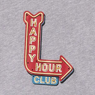 &quot;Happy hour&quot; graphic tee HTHR GREY factory: &quot;happy hour&quot; graphic tee for men