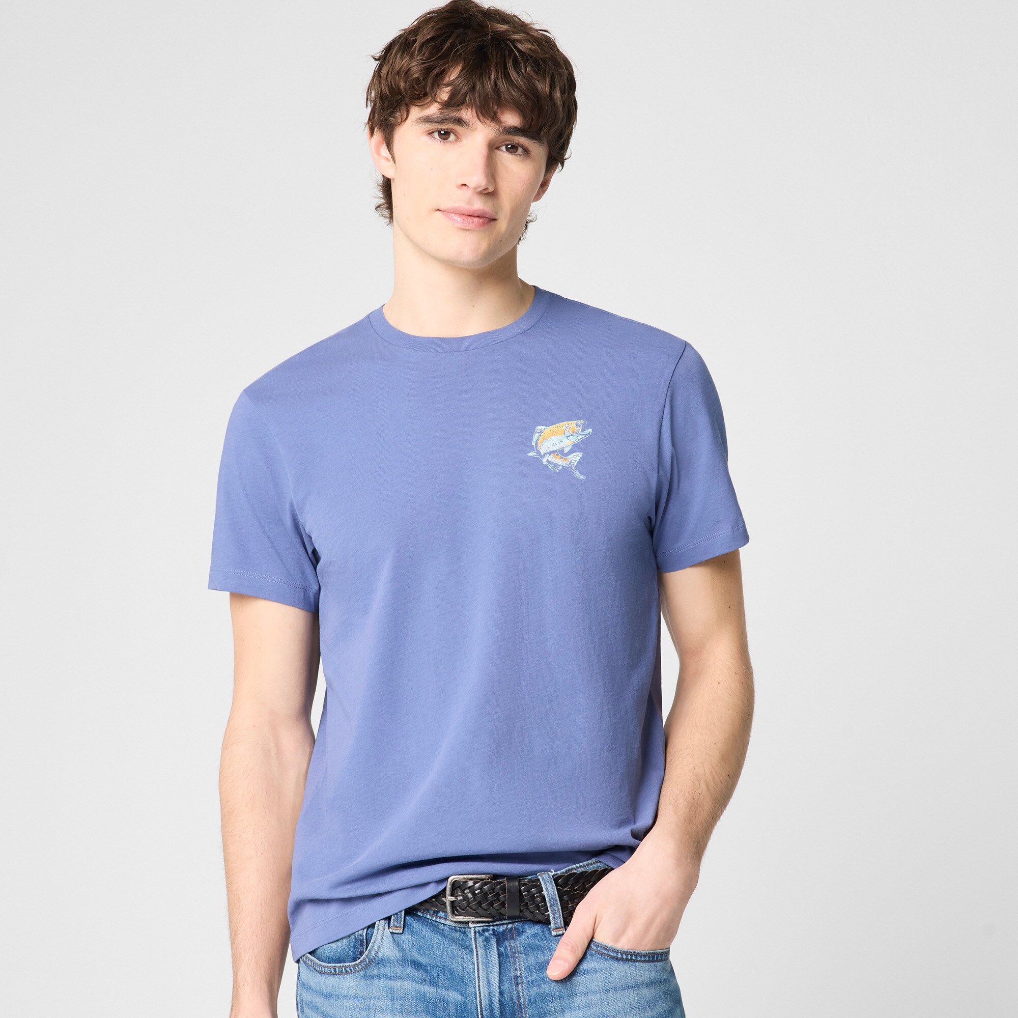 mens Fishing stream graphic tee