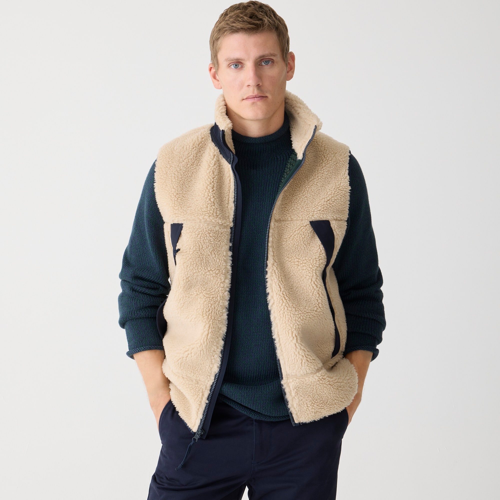 mens Nordic sherpa fleece vest