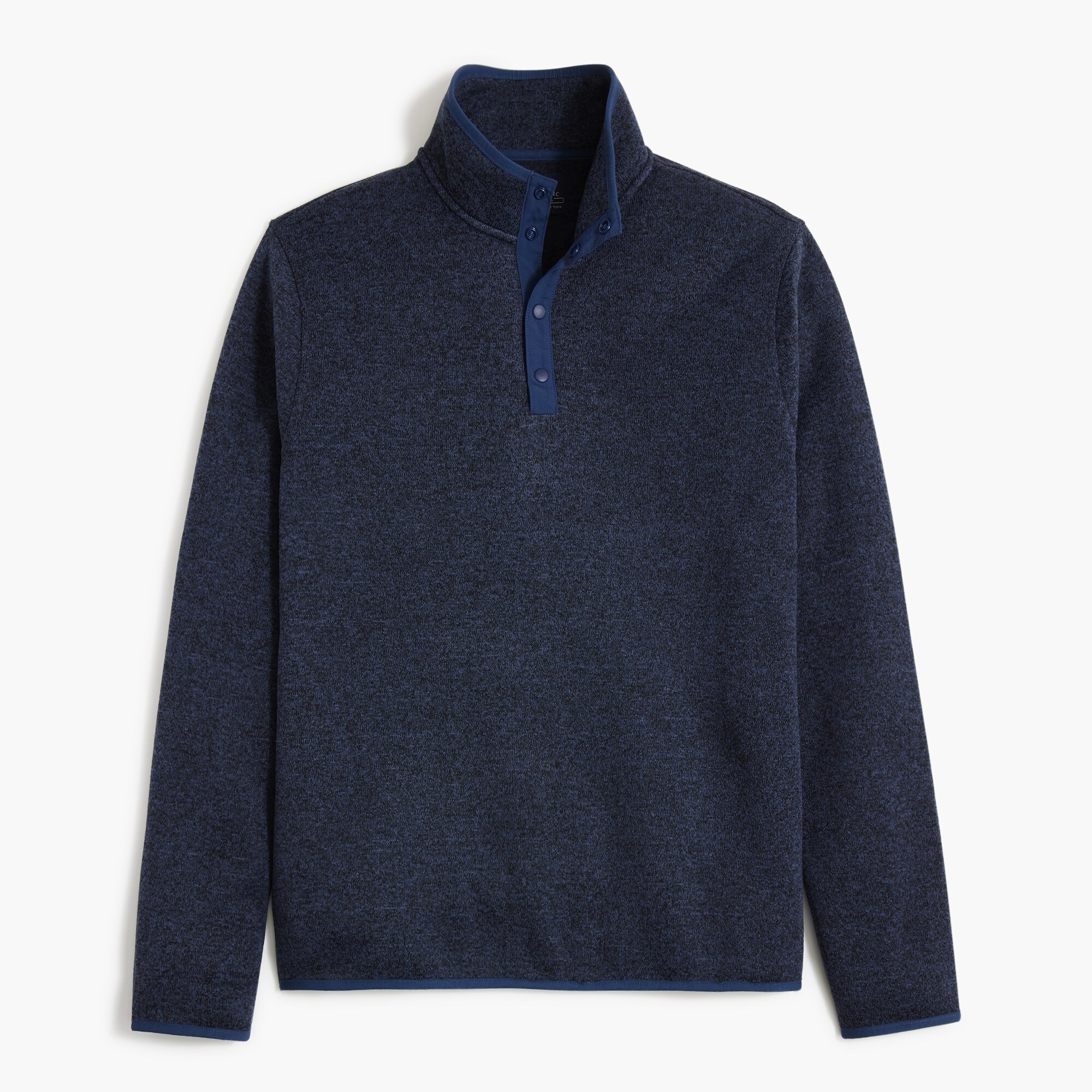 Marled fleece half-snap