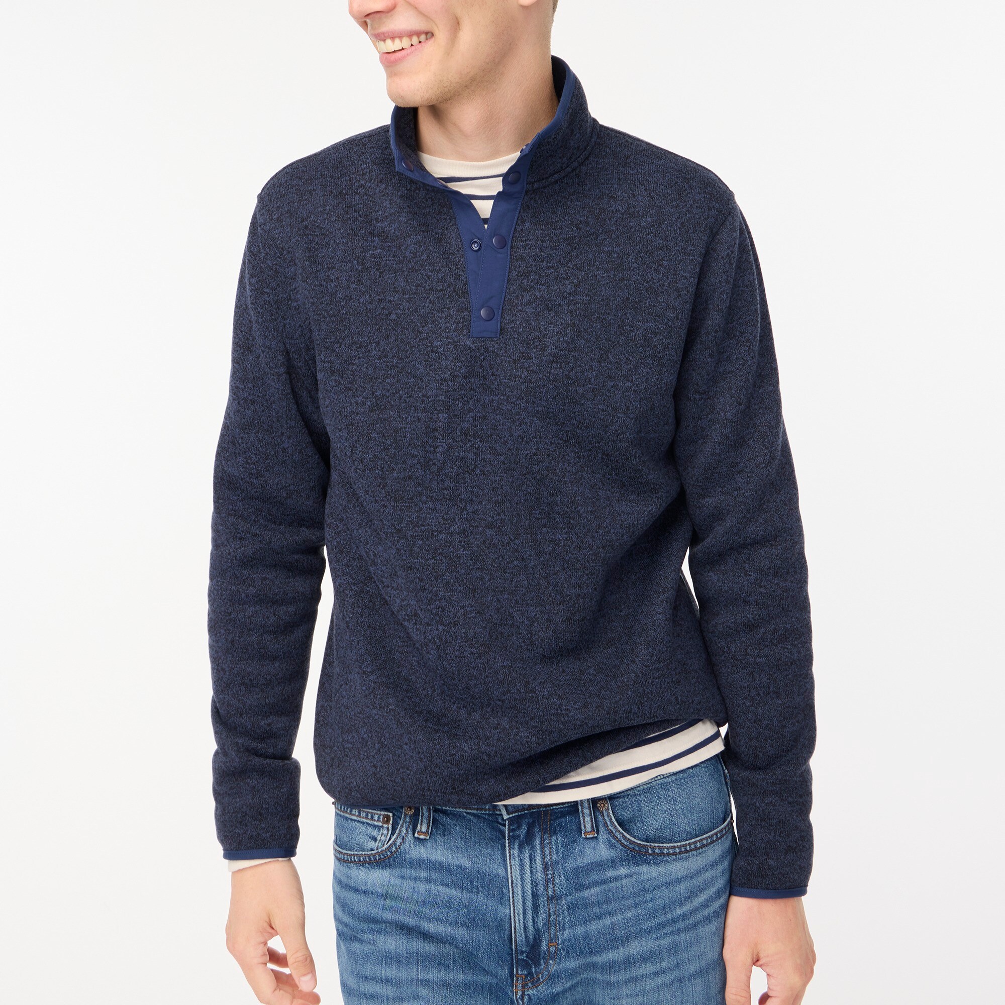mens Marled fleece half-snap