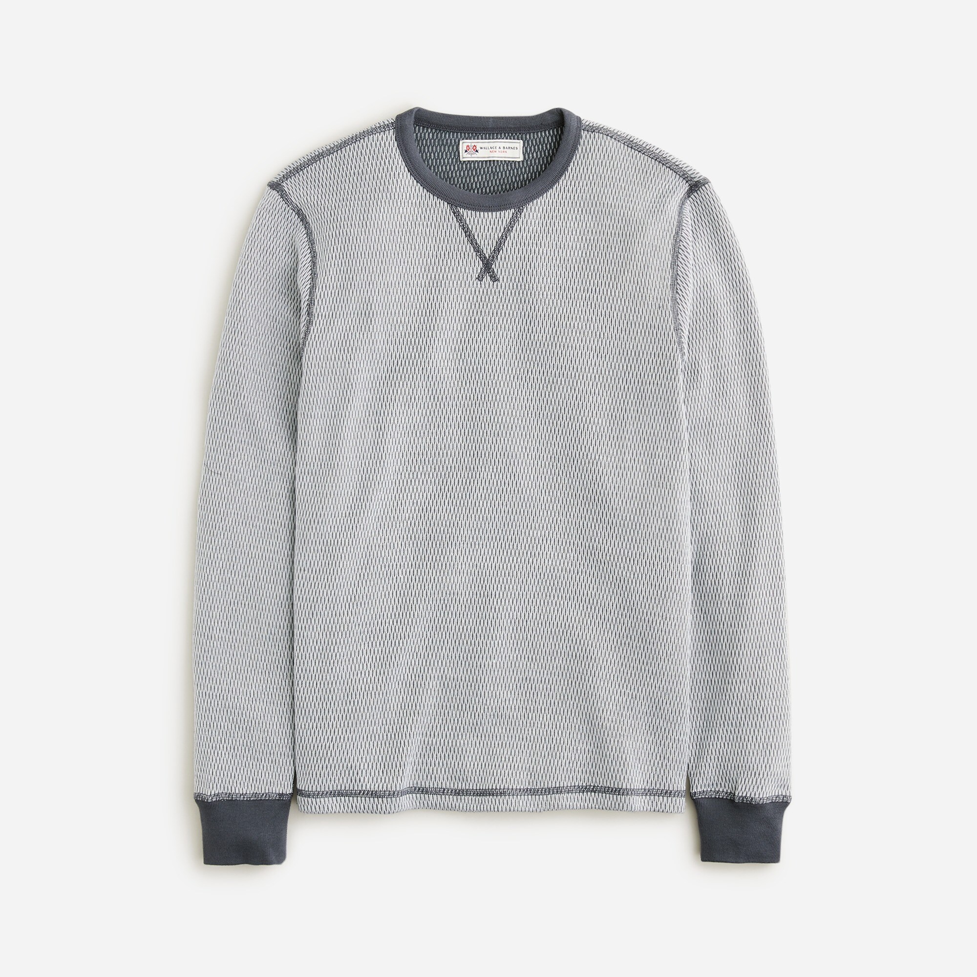 J.Crew Wallace Barnes Two tone Honeycomb Waffle Crewneck For Men