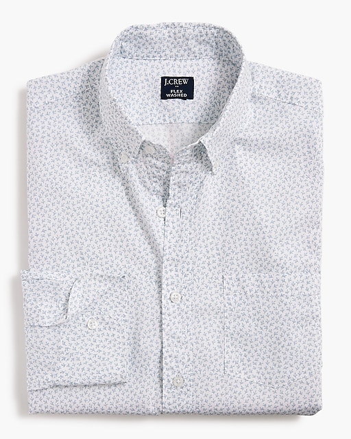  Slim Untucked-fit printed flex casual shirt