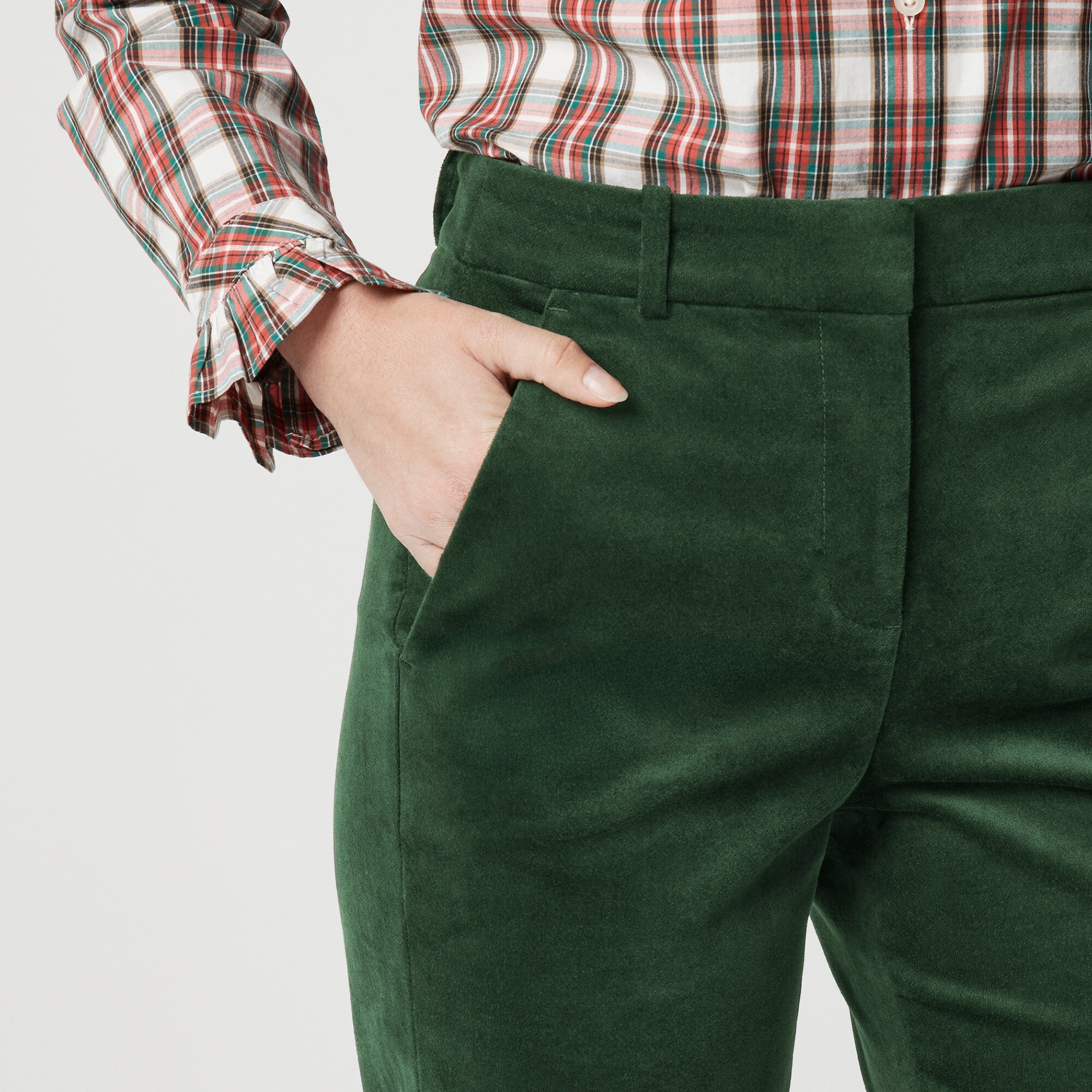 Women's Velvet Kallie Pant (Darkest Forest, Size 12) J.Crew Factory