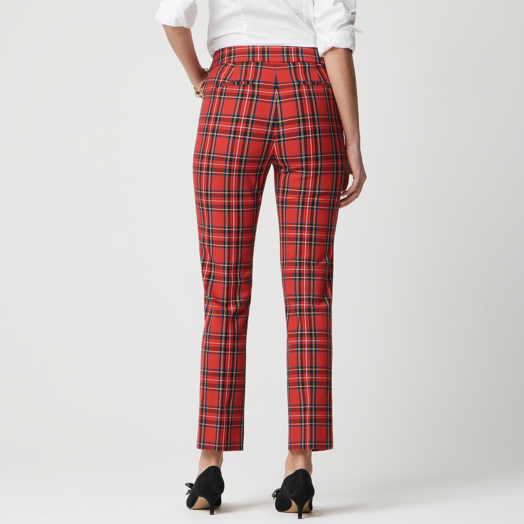 Tartan cropped straight pant