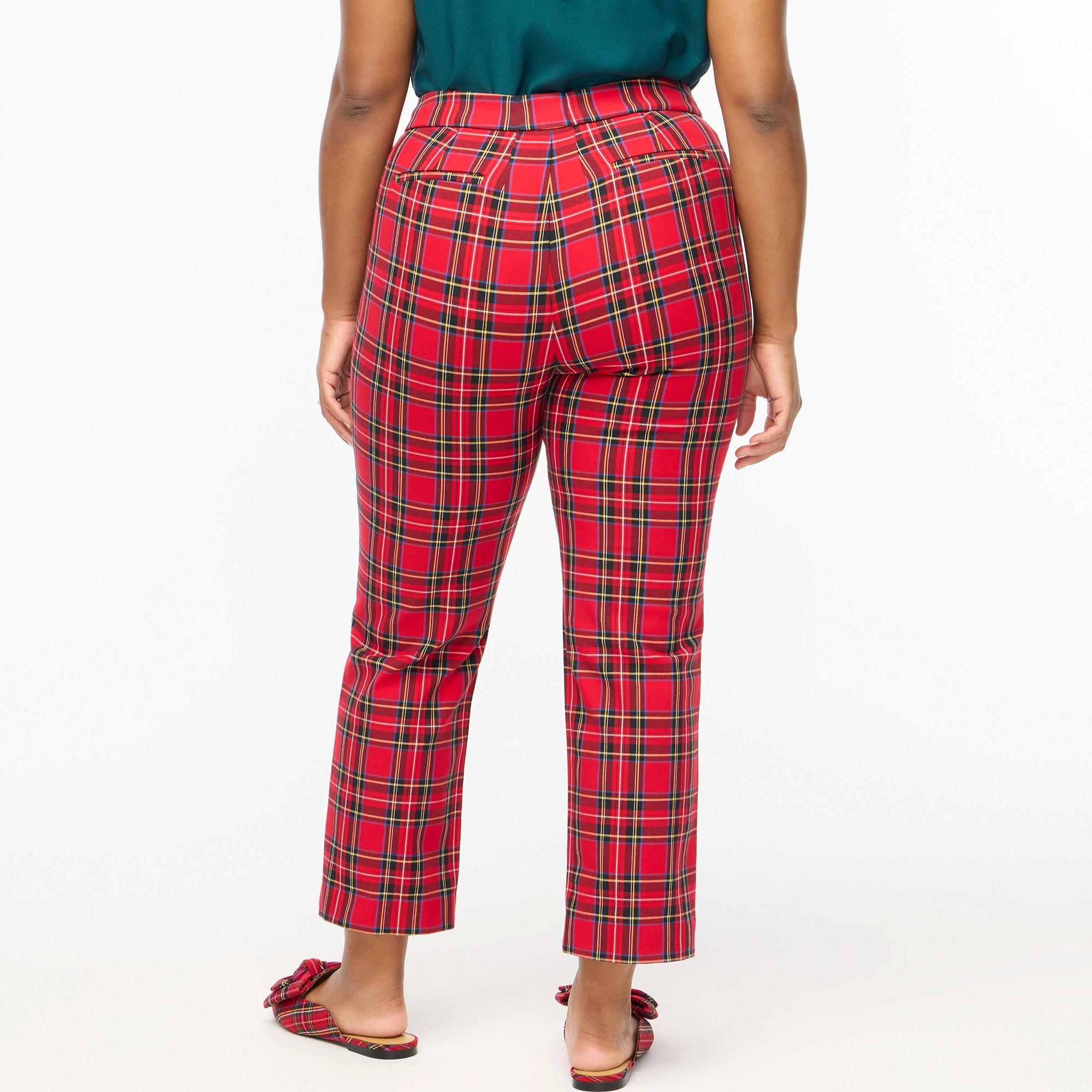 Tartan cropped straight pant