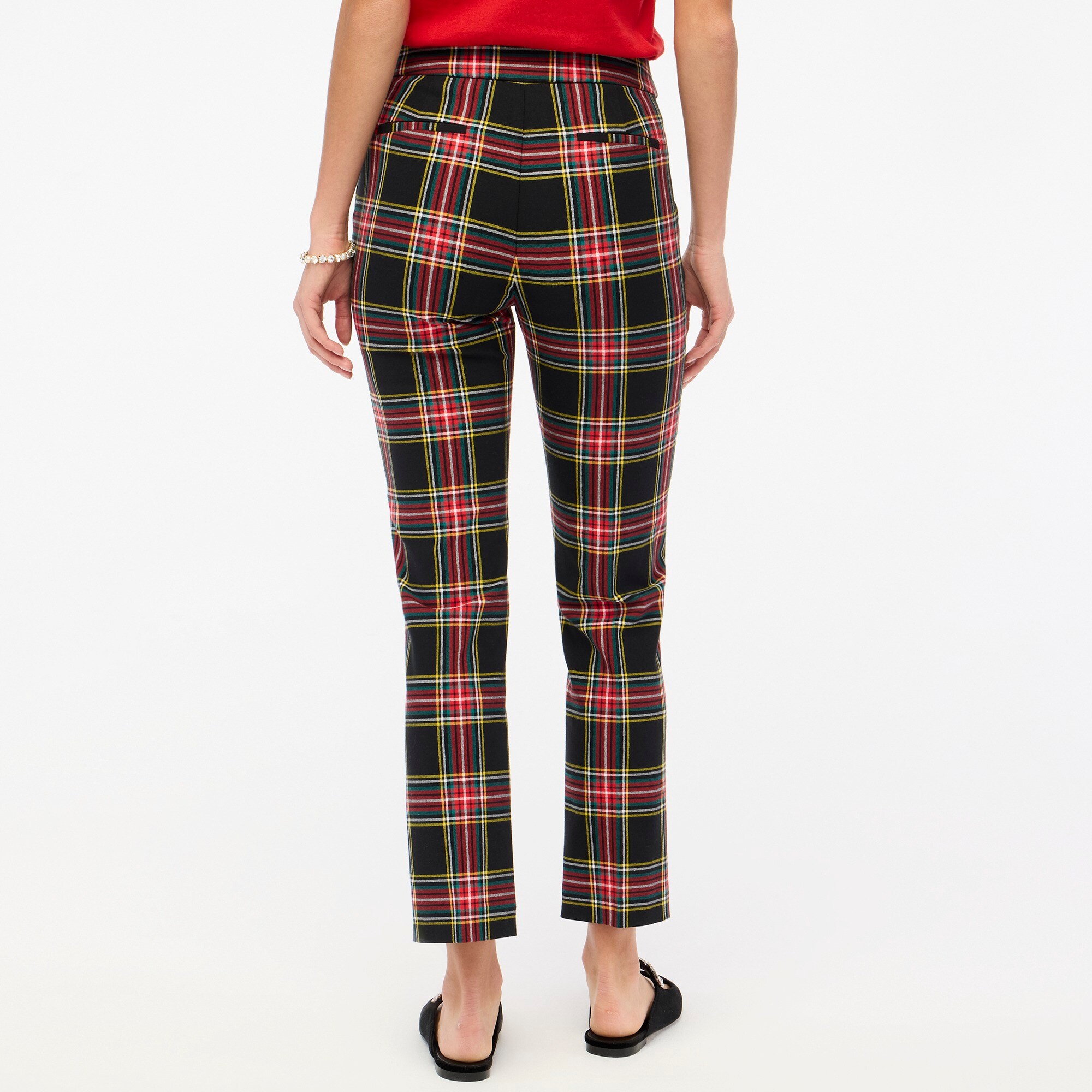 Tartan crop straight pant