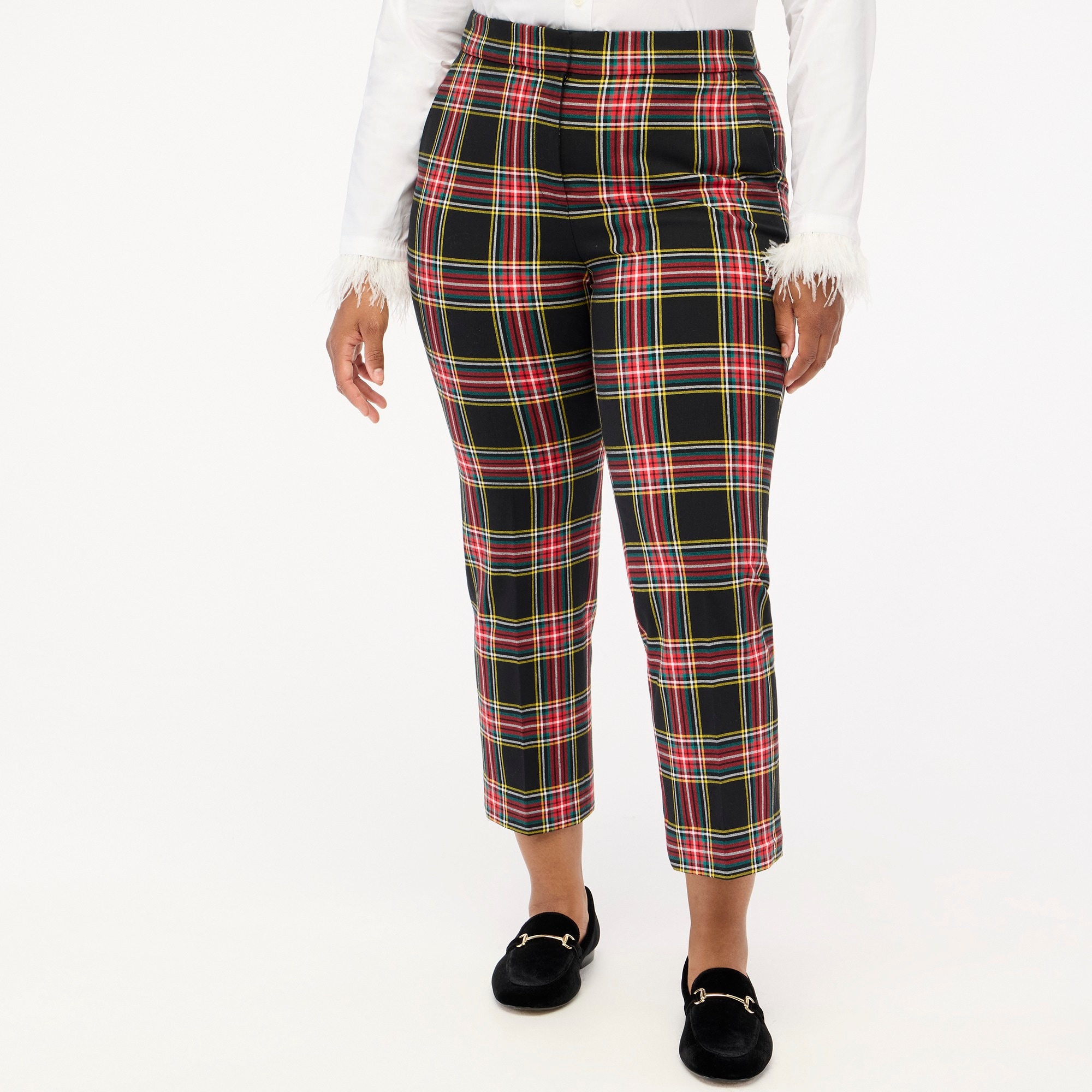 Tartan crop straight pant