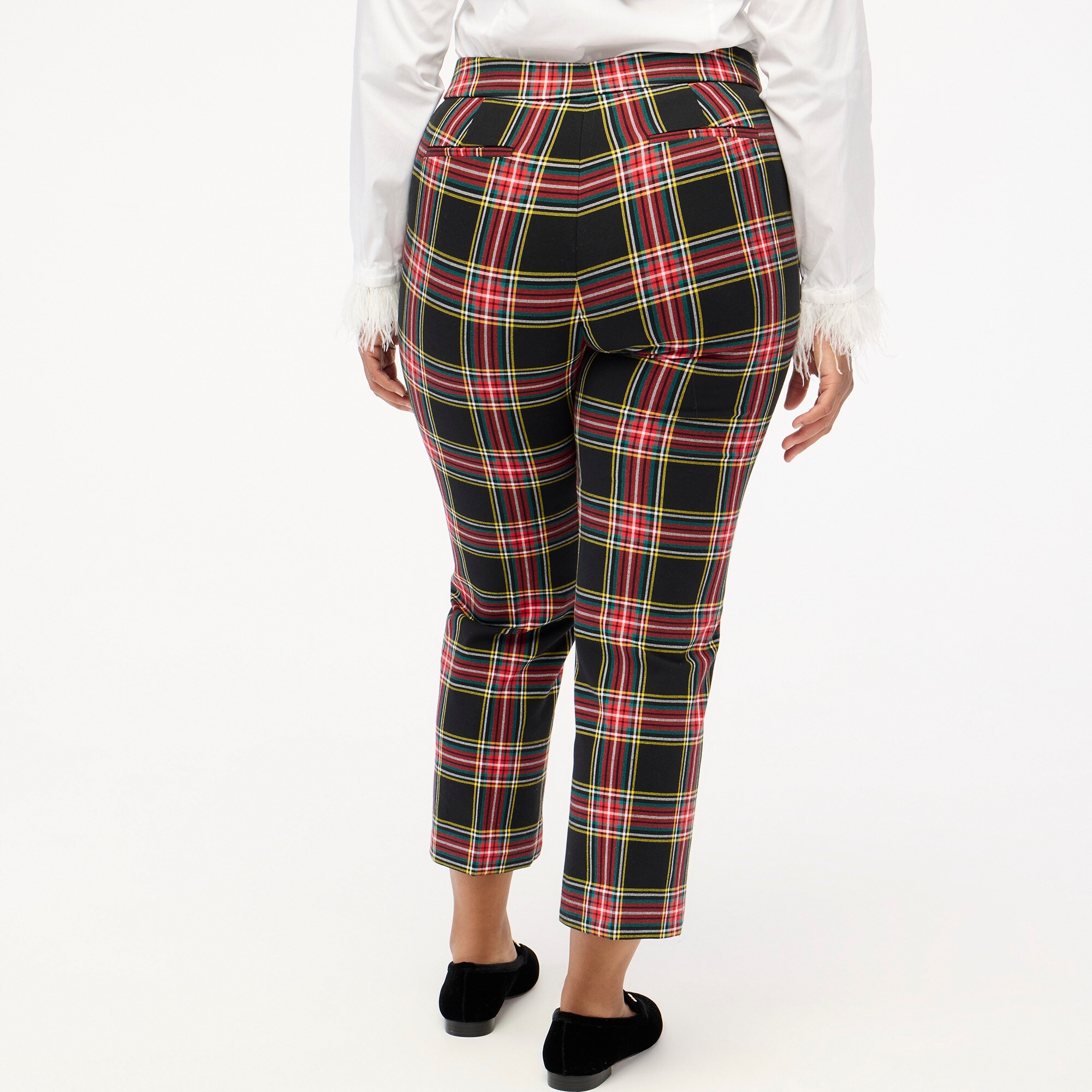 Tartan crop straight pant