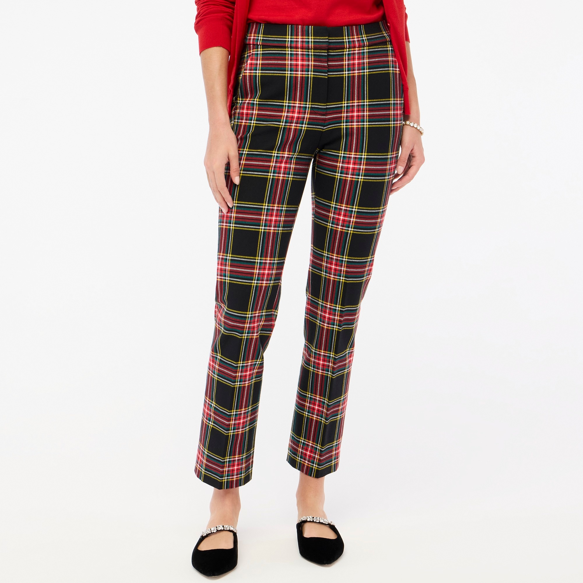 Tartan crop straight pant