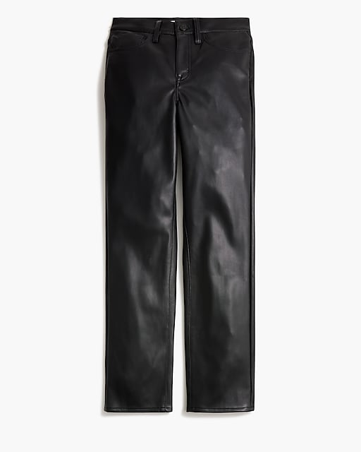  Full-length straight-leg pant in faux leather