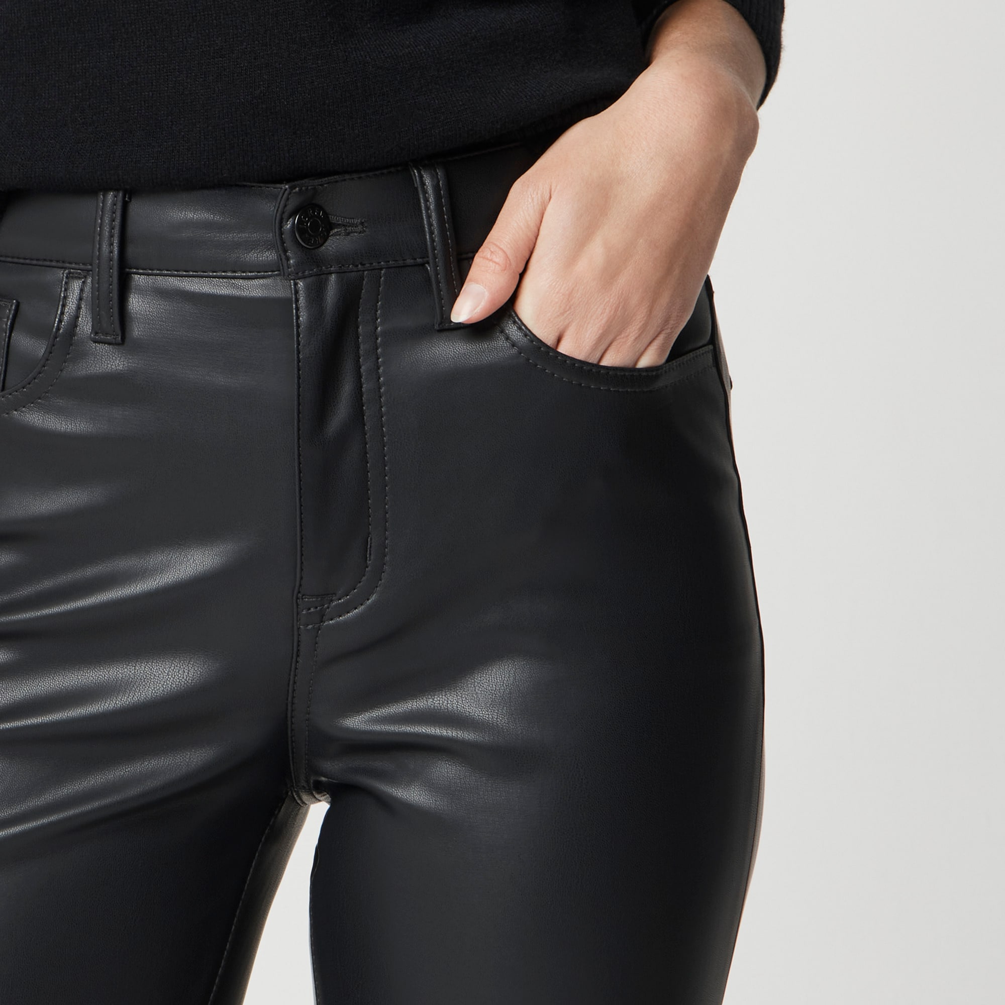 Full-length Straight-leg Pant In Faux Leather For Women