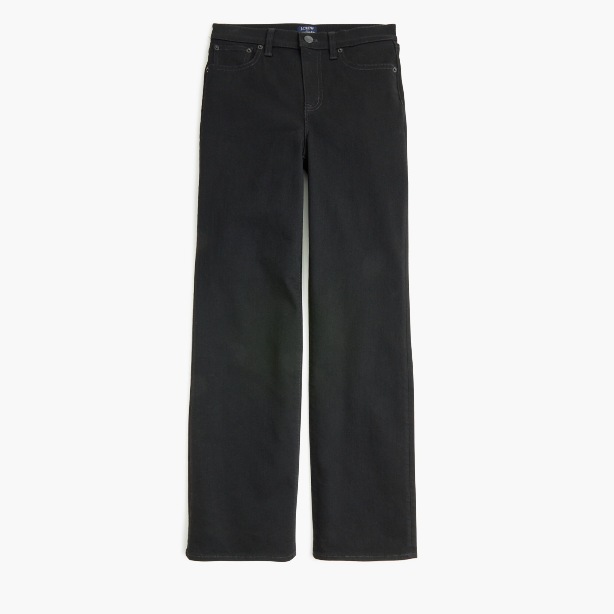 Black wide-leg full-length jean in all-day stretch
