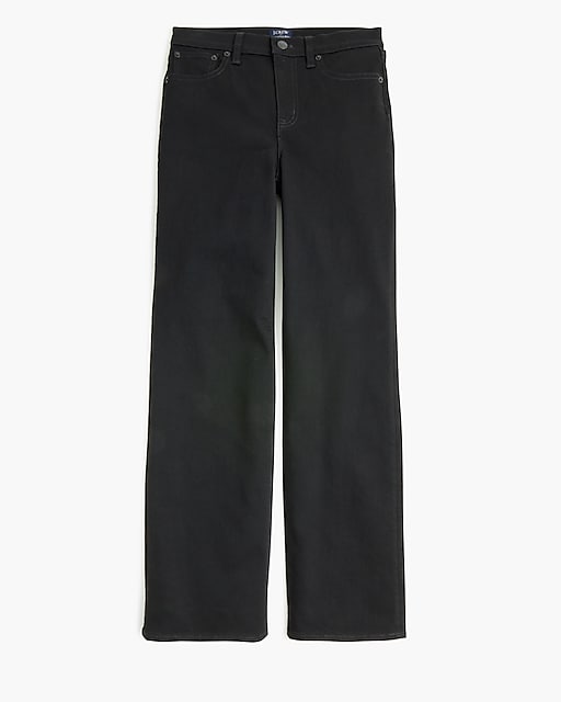  Black wide-leg full-length jean in all-day stretch