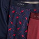 Stretch 4'' print boxer briefs three-pack ARROW NAVY BURGUNDY SET