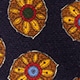 Wool challis tie in sunflower print NAVY
