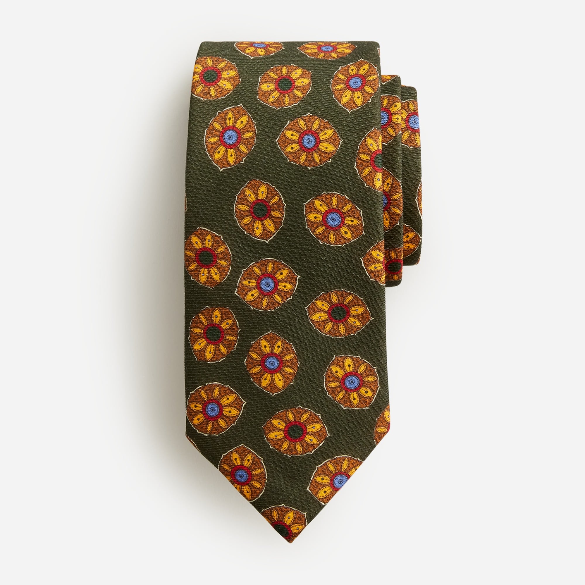  Wool challis tie in sunflower print