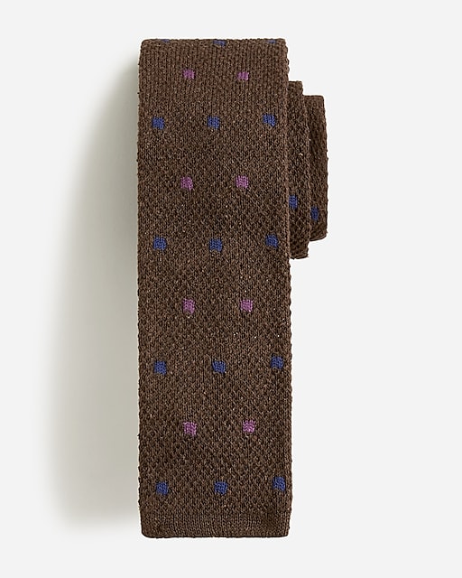  Italian silk knit tie in dot