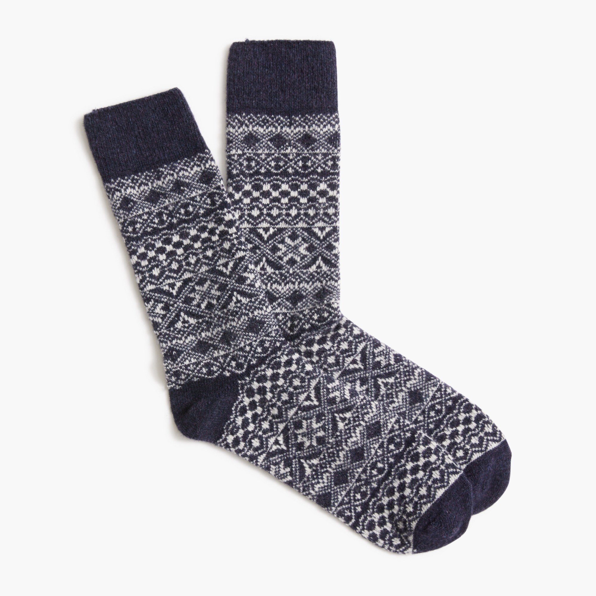  Fair Isle wool-blend socks