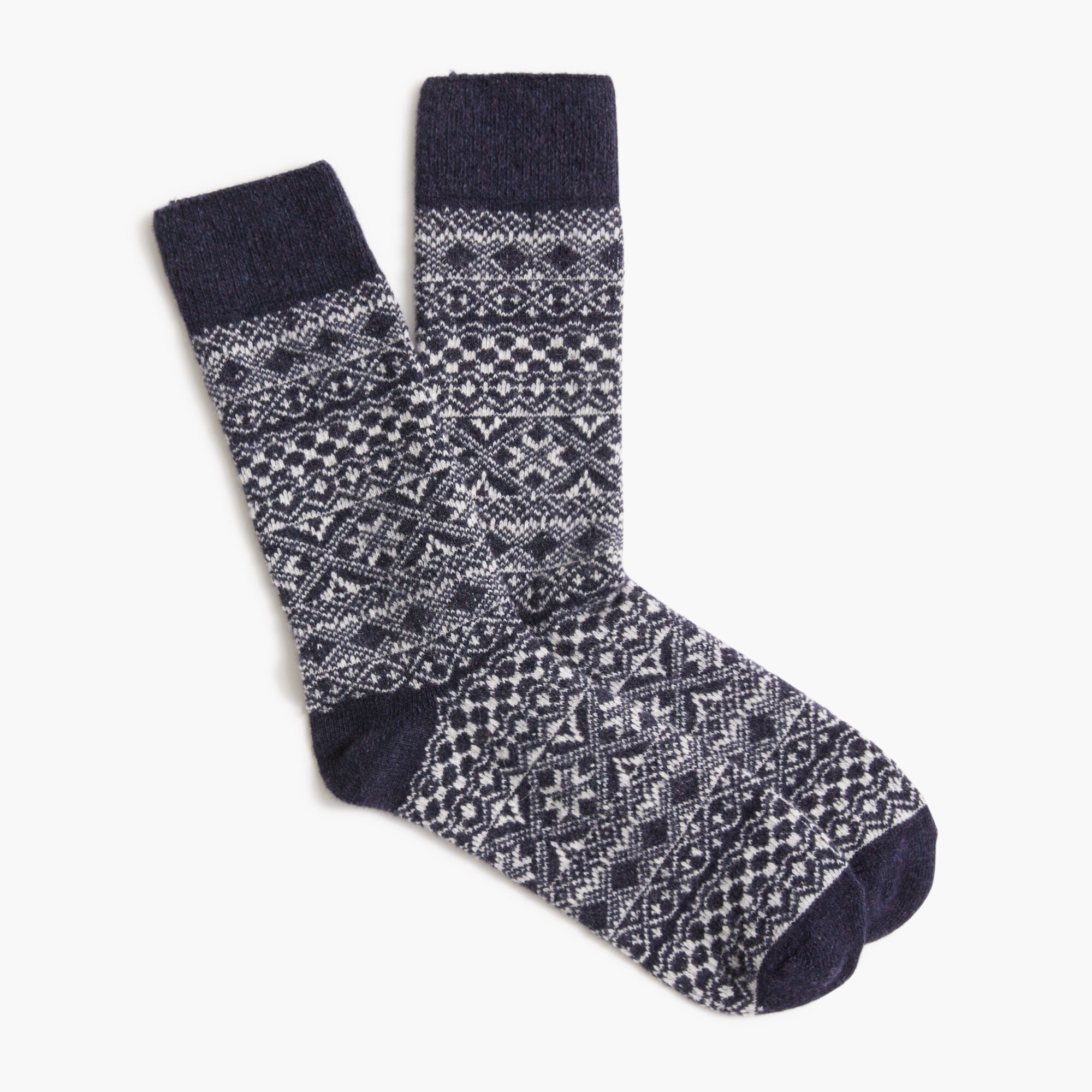 fair isle wool-blend socks for men
