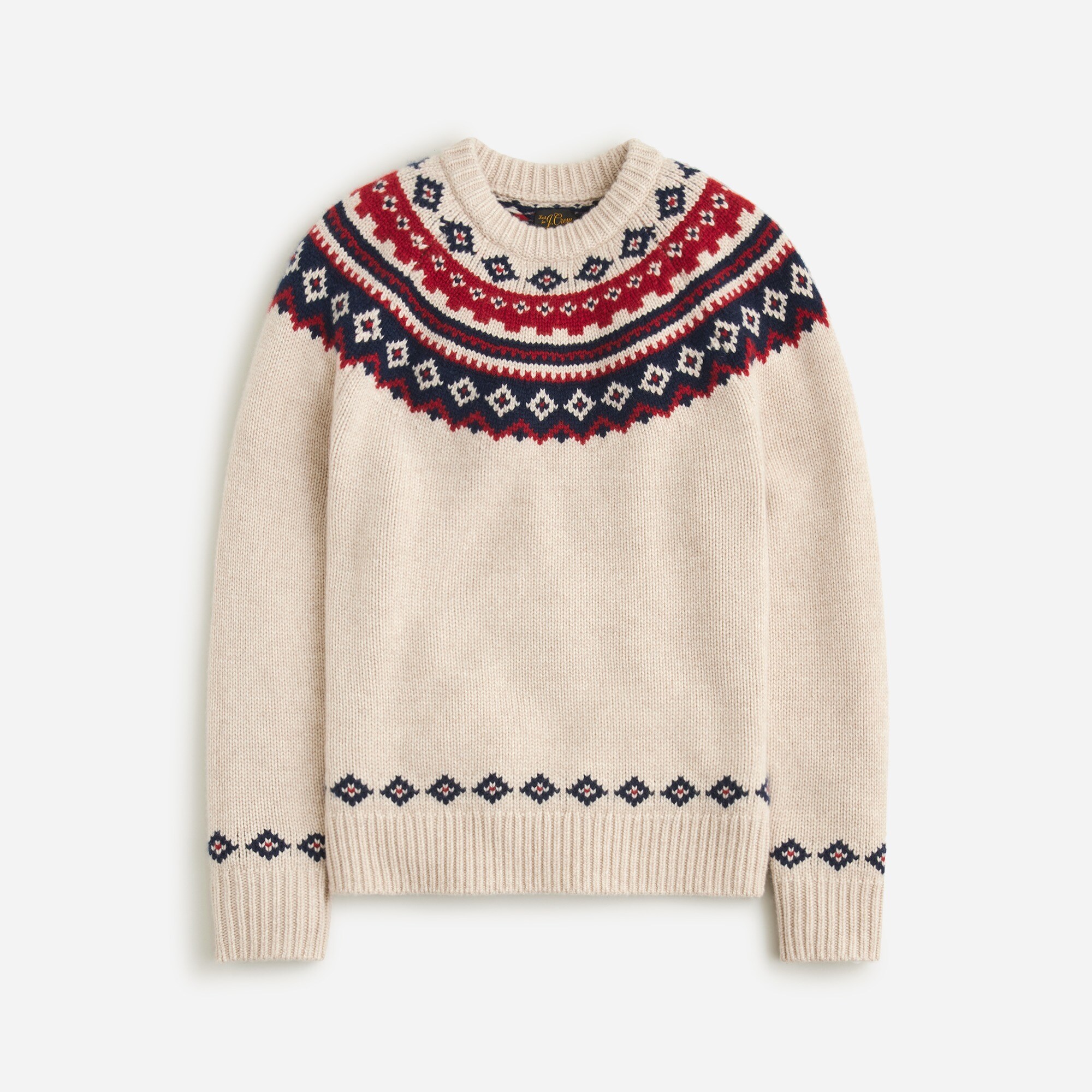 Cashmere sweater with Fair Isle yoke