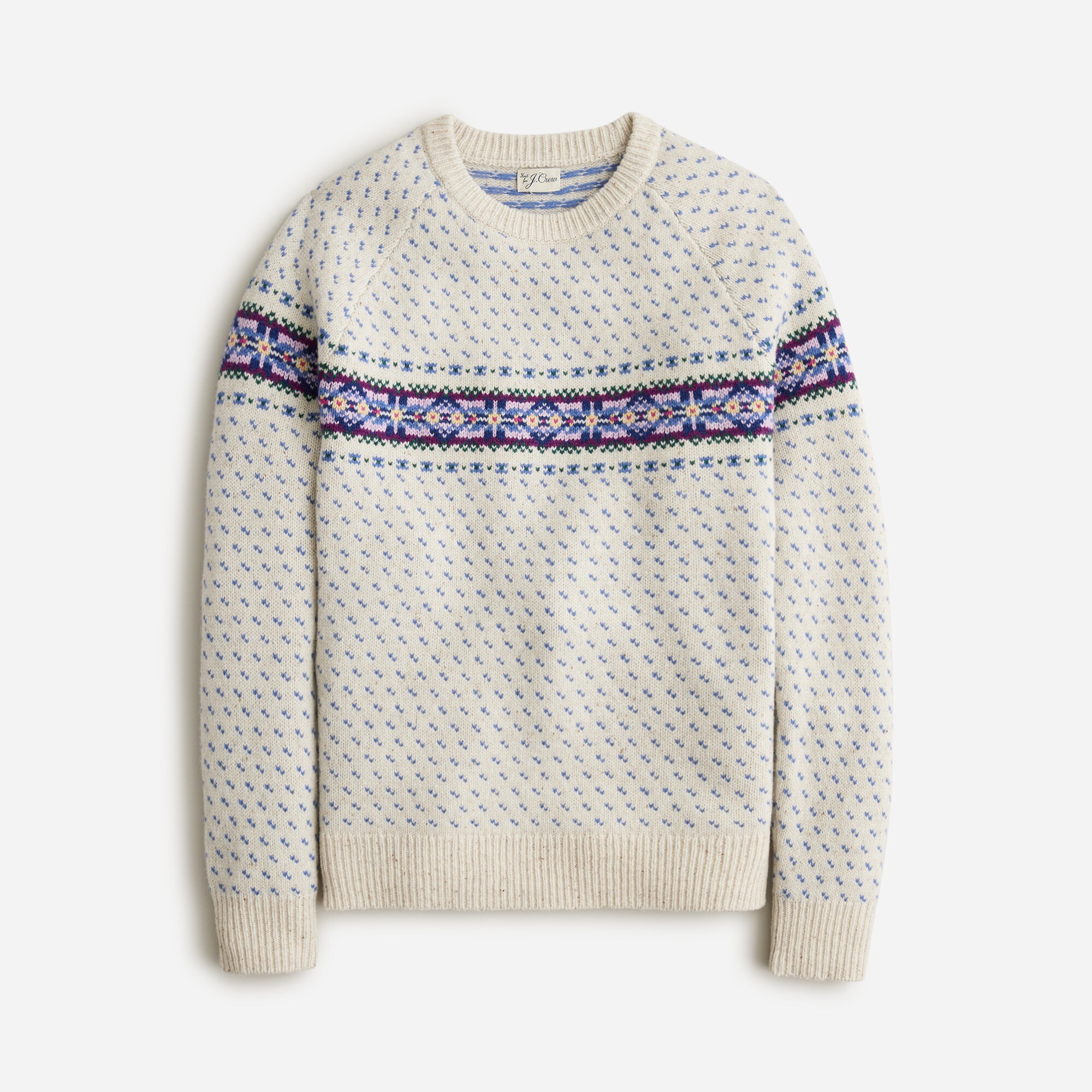 J.Crew Lambswool Fair Isle Sweater With Bird s Eye For Men