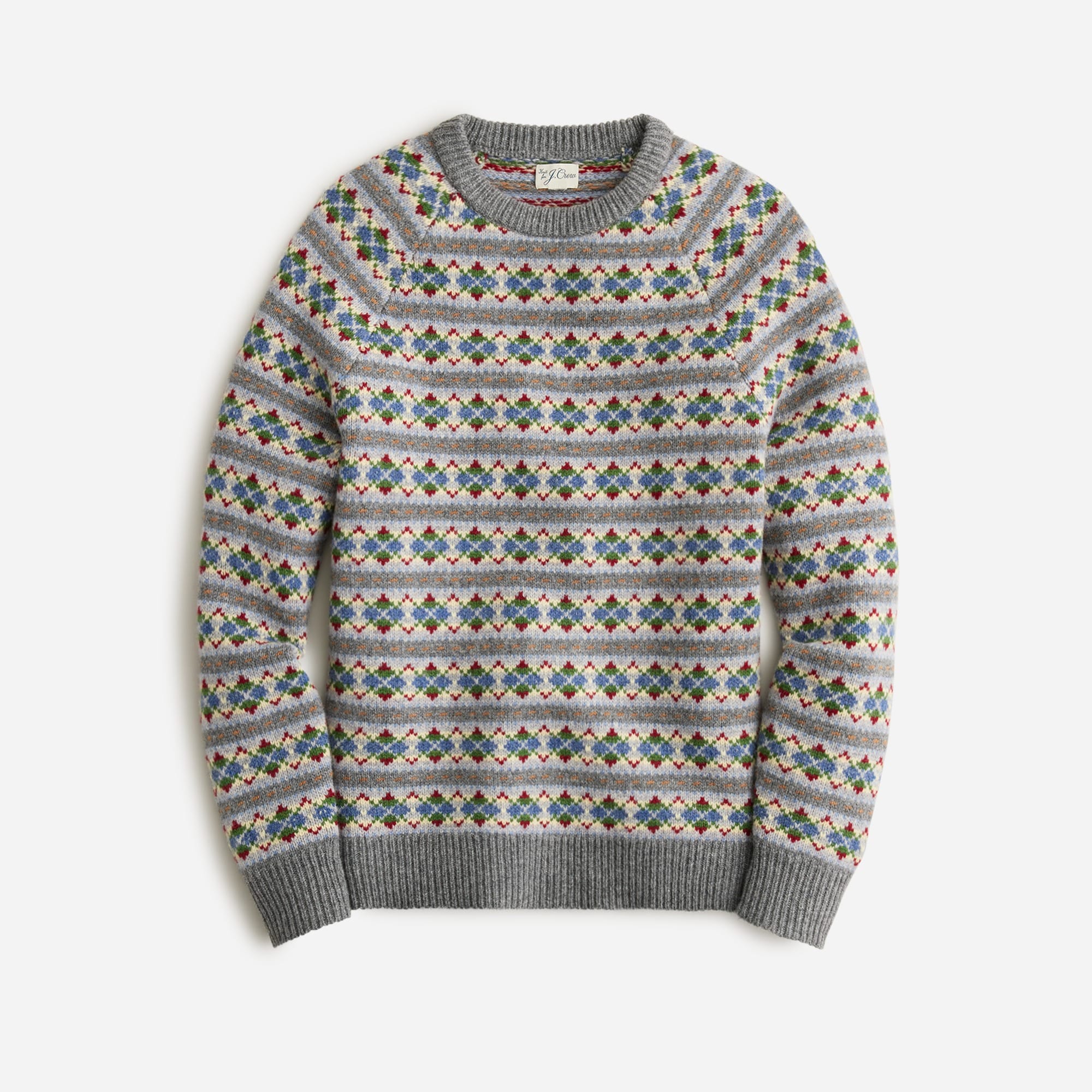 Lambswool Fair Isle sweater with argyle
