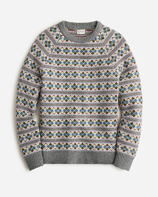 mens Lambswool Fair Isle sweater with argyle