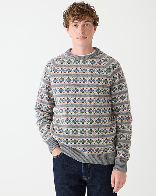  Lambswool Fair Isle sweater with argyle
