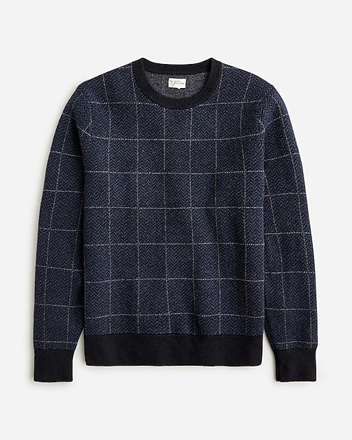 mens Wool herringbone jacquard sweater