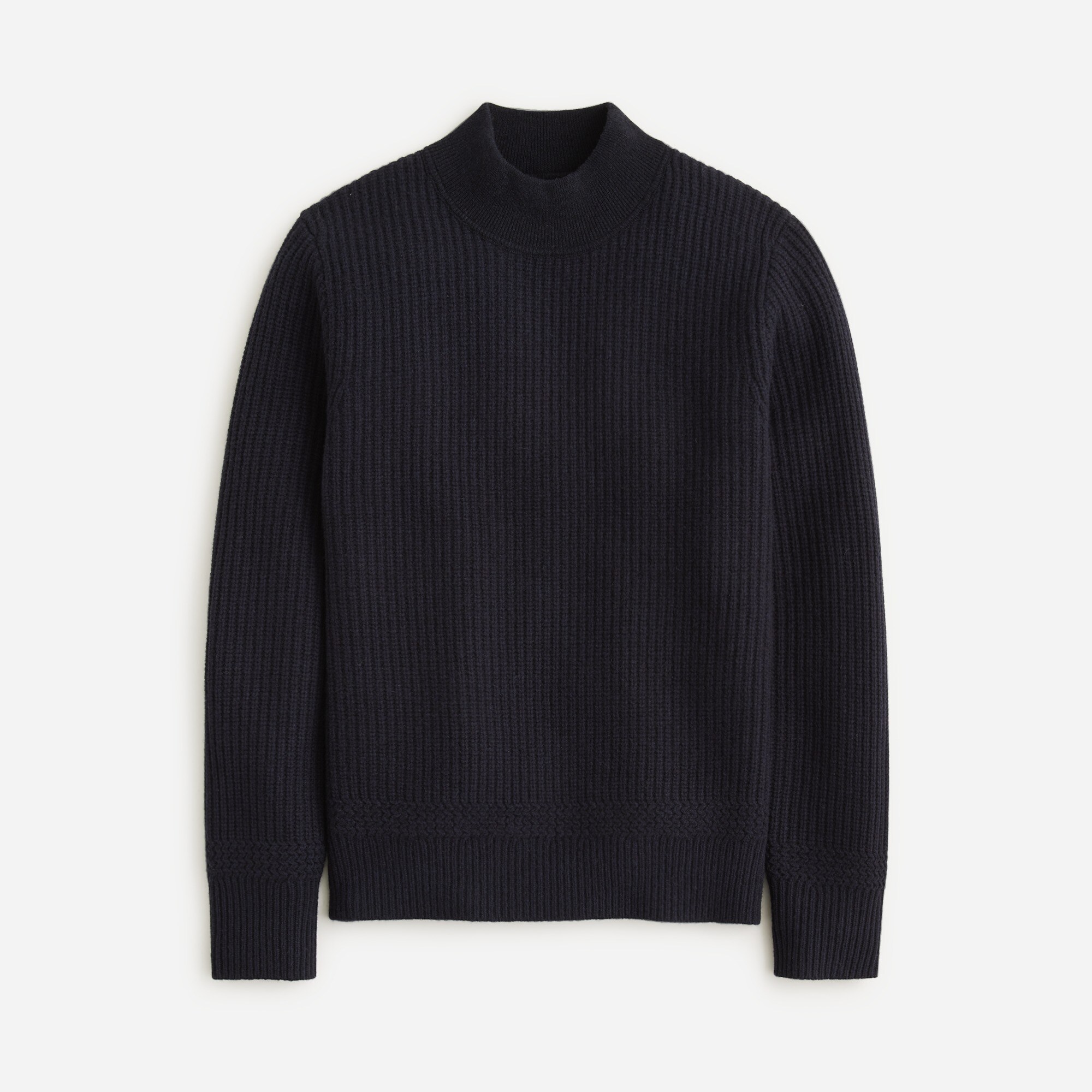 Ribbed wool mockneck sweater