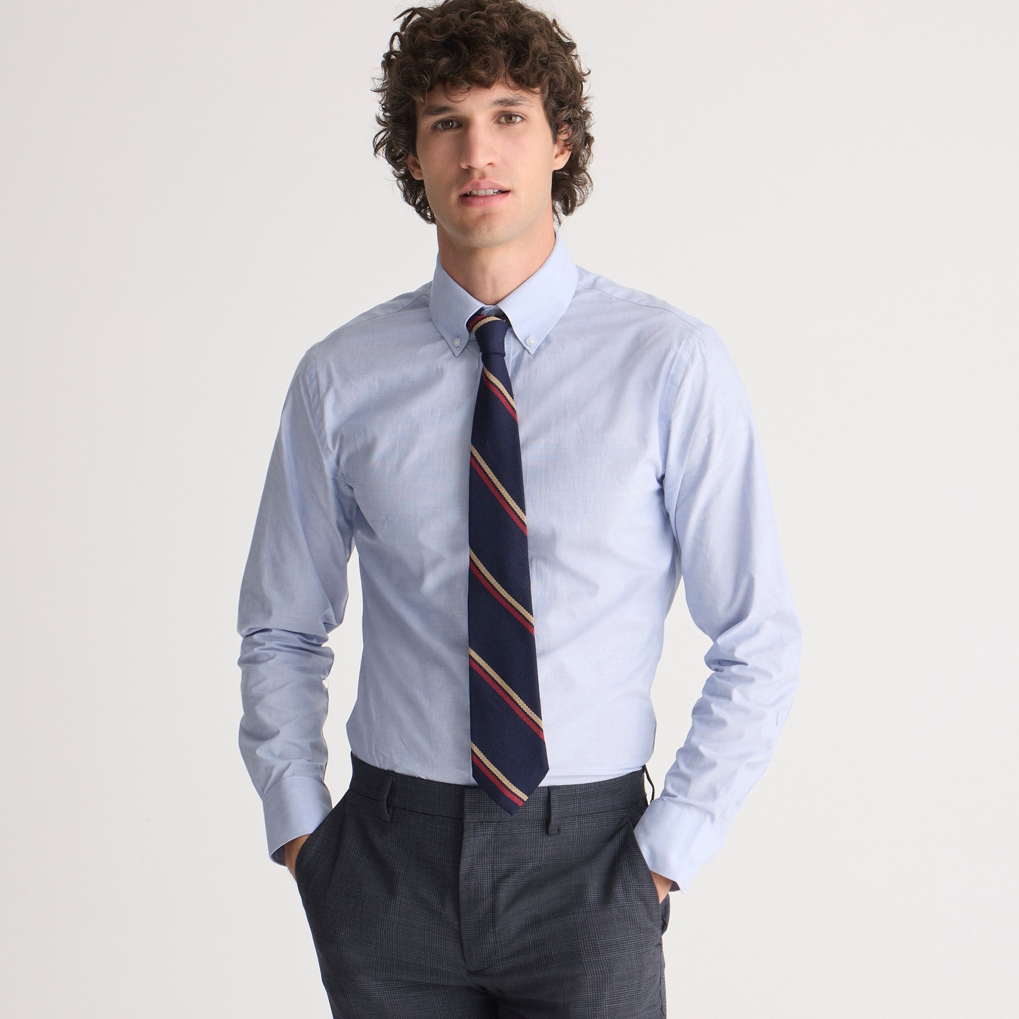  Ludlow Premium fine cotton dress shirt with button-down collar