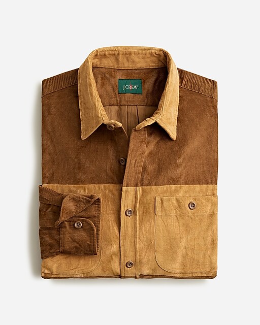  Midweight corduroy workshirt in colorblock