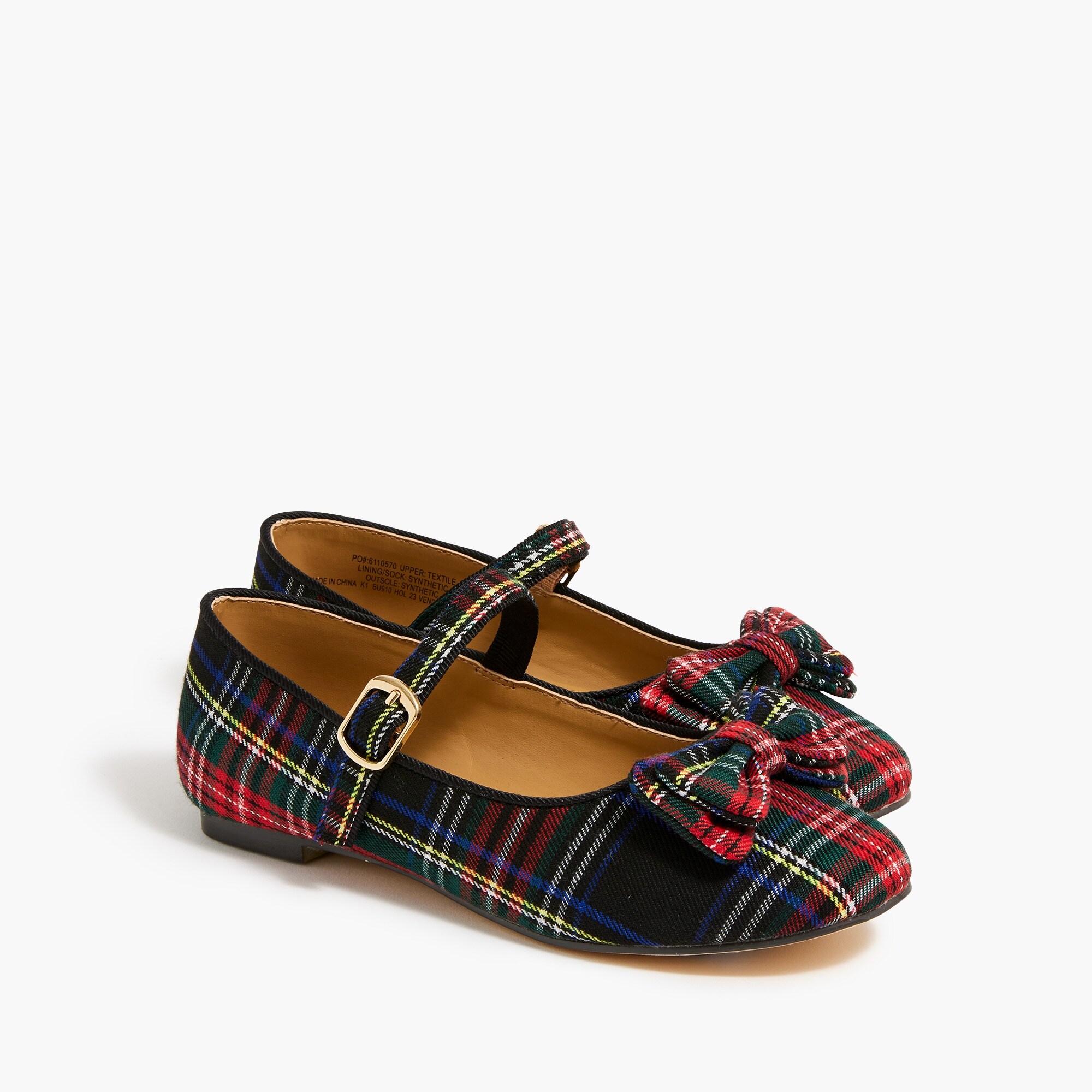 Girls' Stewart tartan  Mary Jane flats