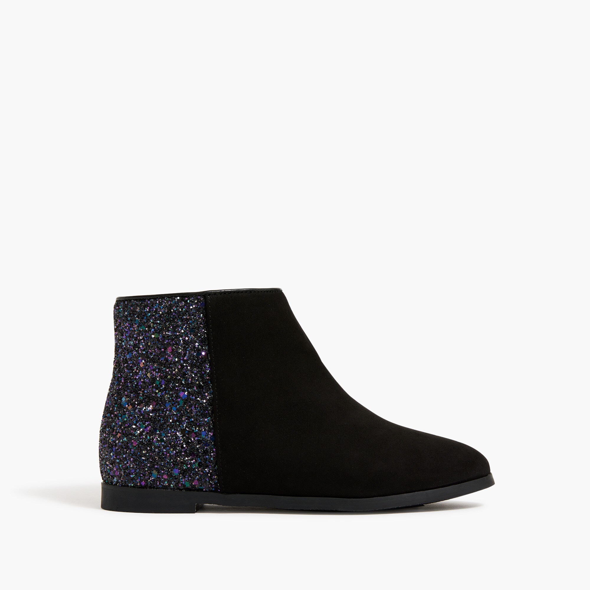 Girls' sueded glitter booties