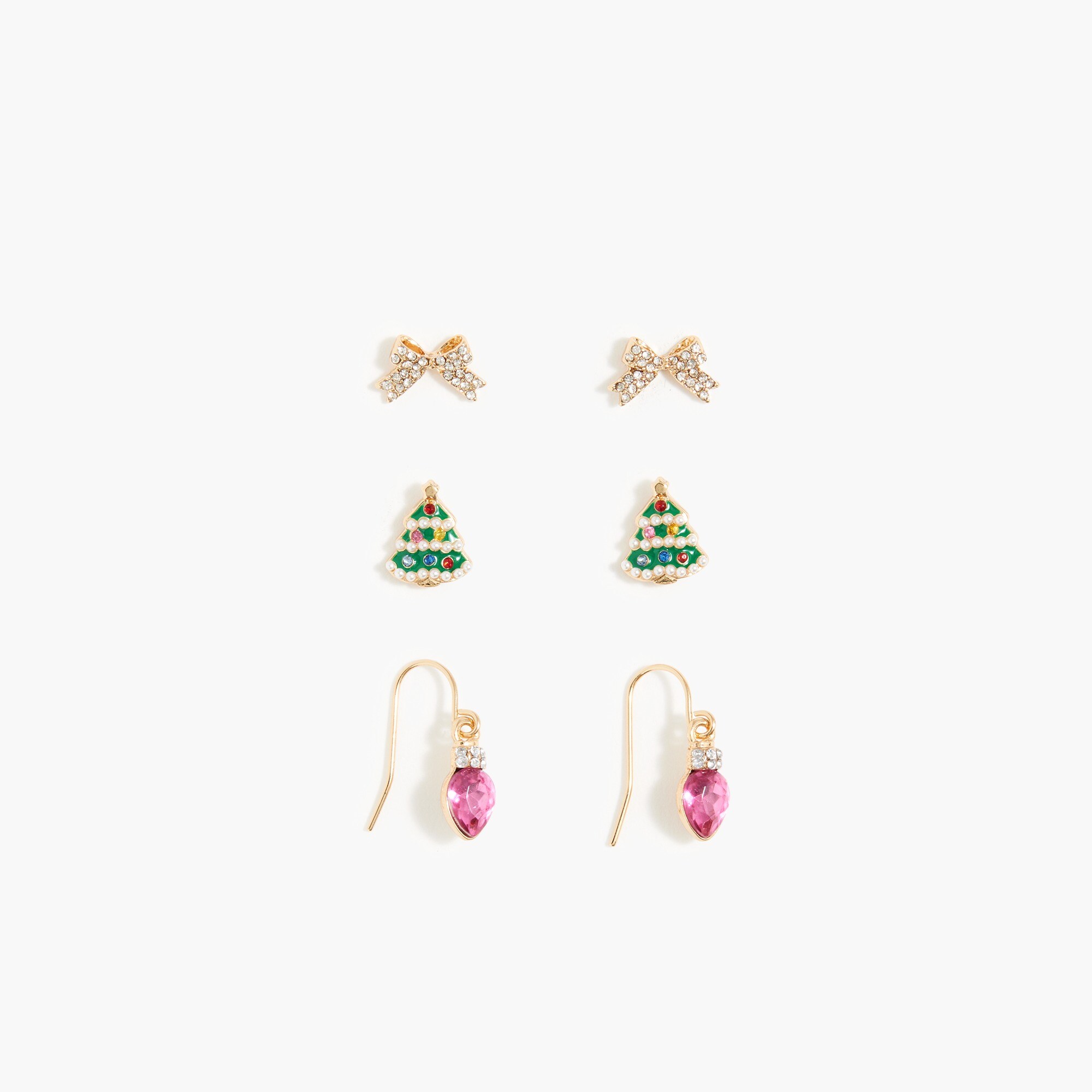 Girls' holiday earrings set-of-three