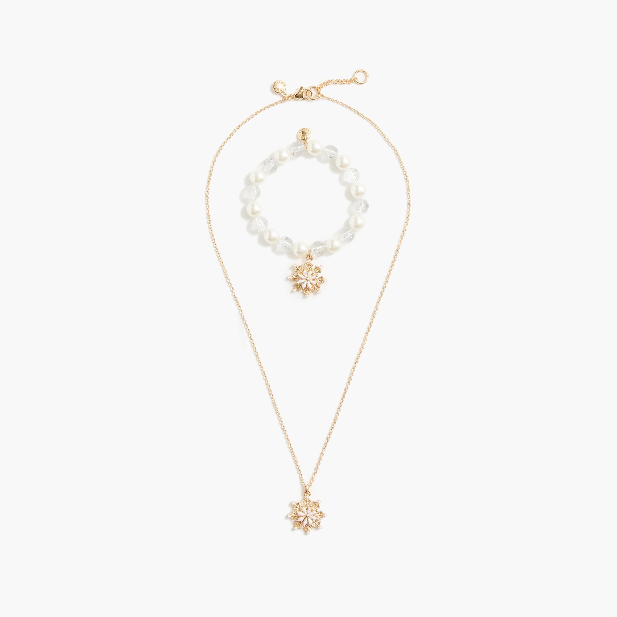 Girls' snowflake necklace and bracelet set