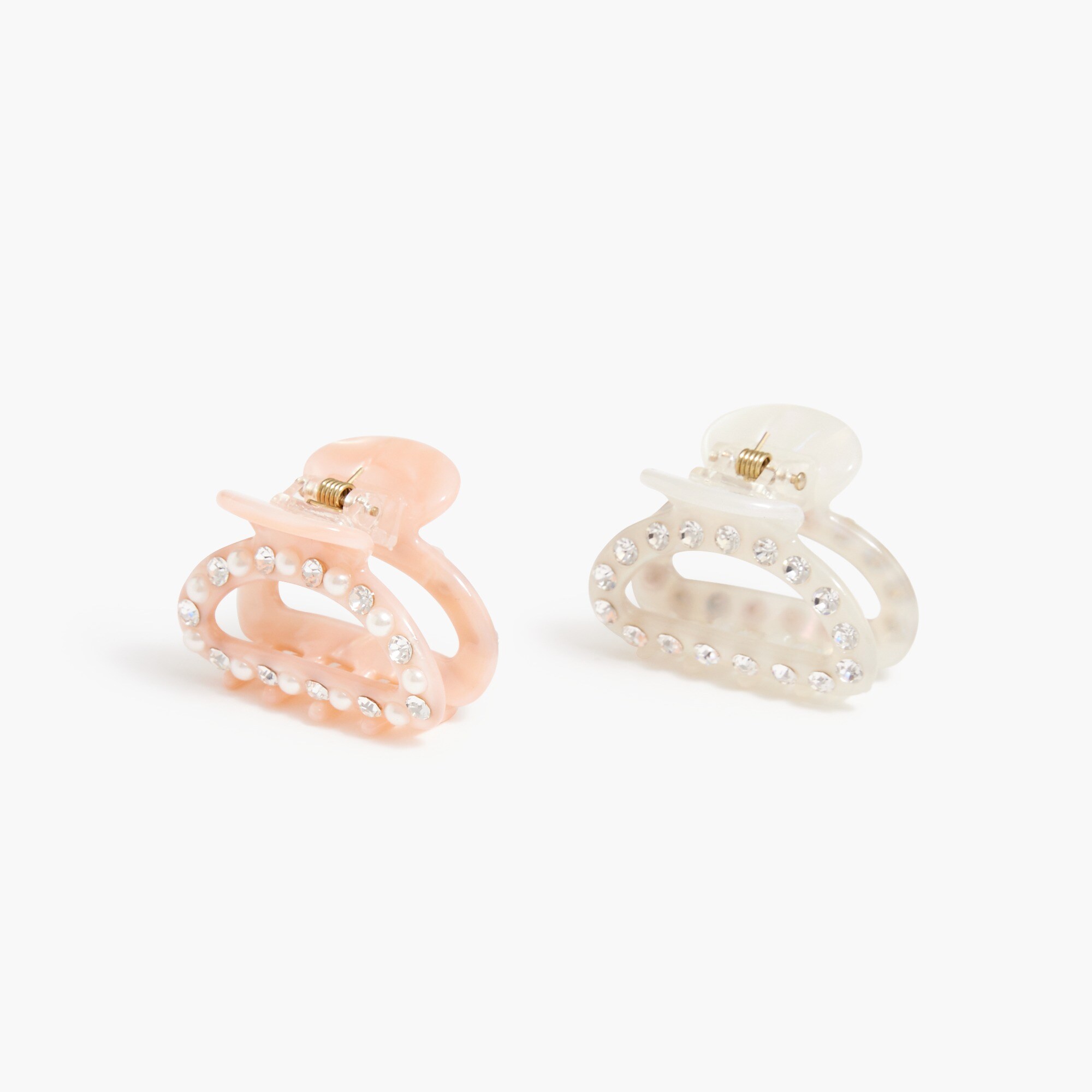 girls' pearl and rhinestone hair clips set-of-two for girls