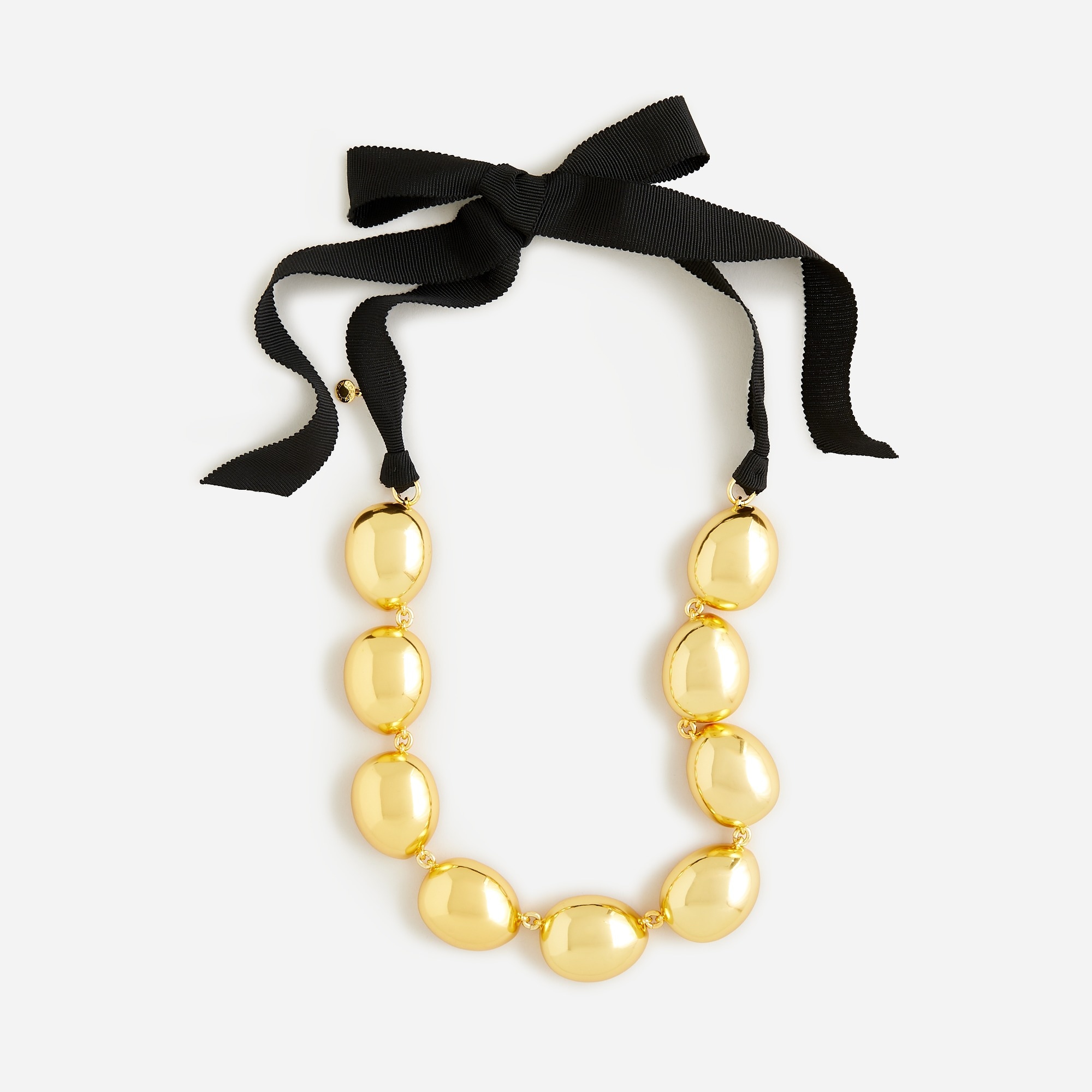 Metallic oval ribbon necklace