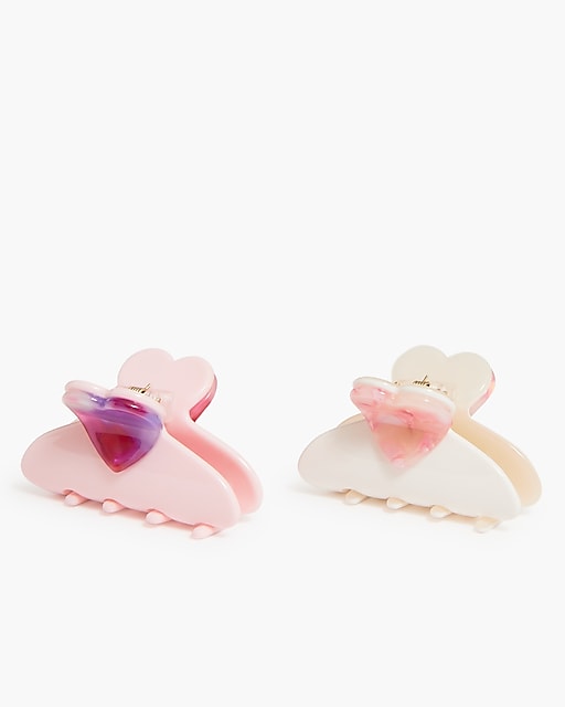  Girls' heart hair clips set-of-two