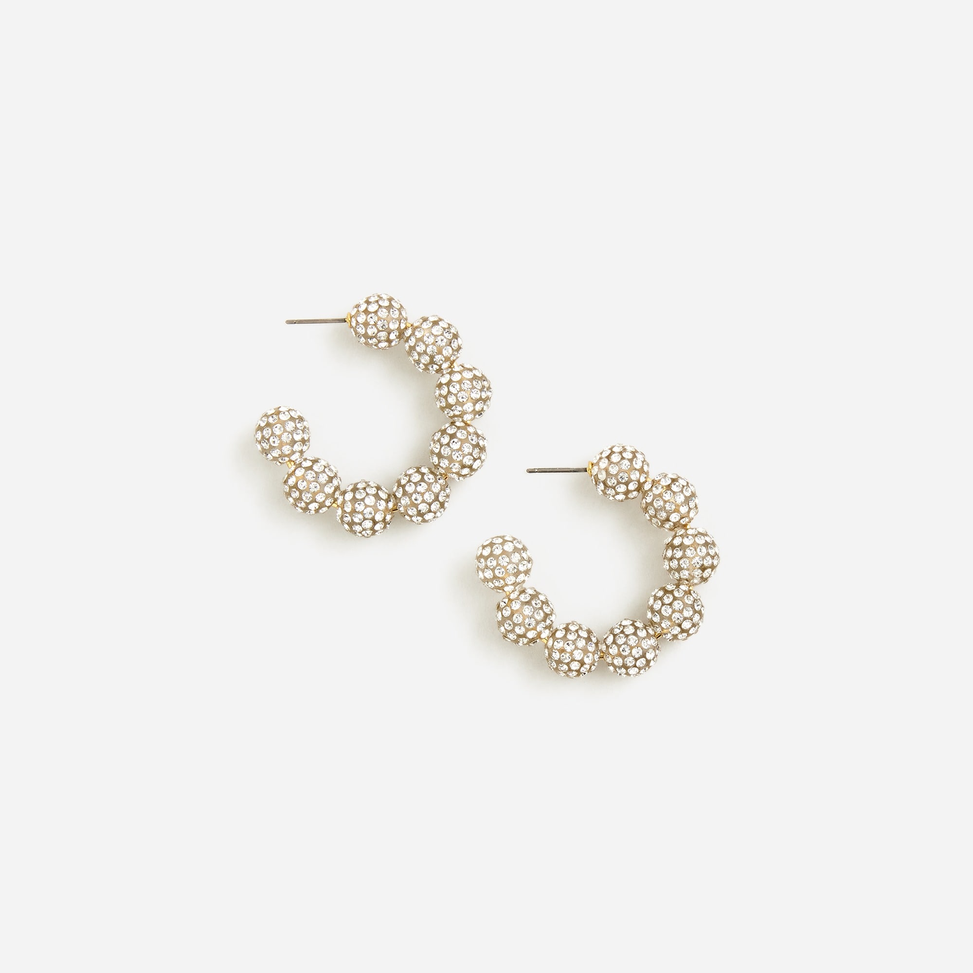 J.Crew Pave Crystal Ball Hoop Earrings For Women