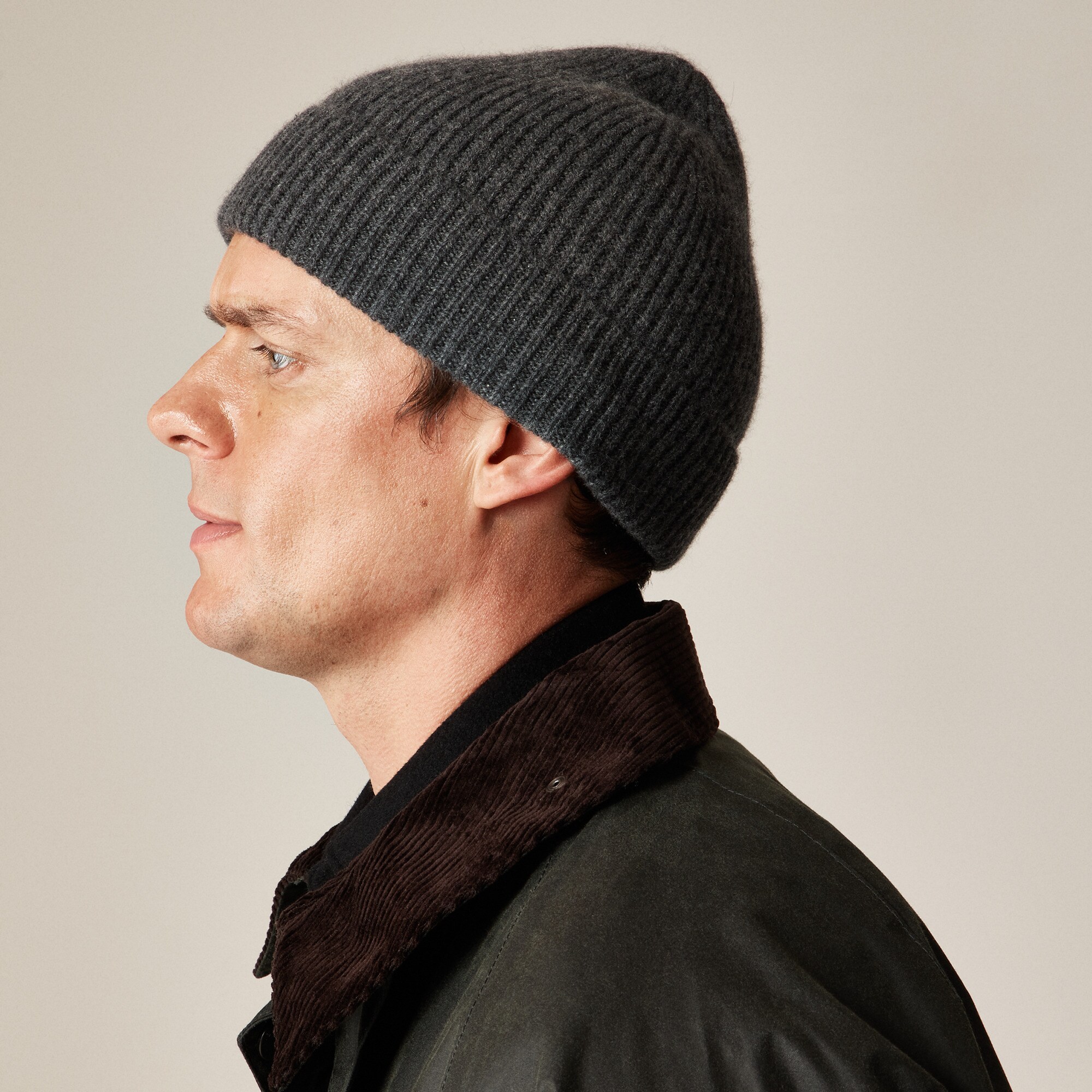 MEER. メーア WOOL KNIT BEANIE CHARCOAL Cashmere Wool Beanie – Yacaia Y-0004 Dark Grey (Unisex)